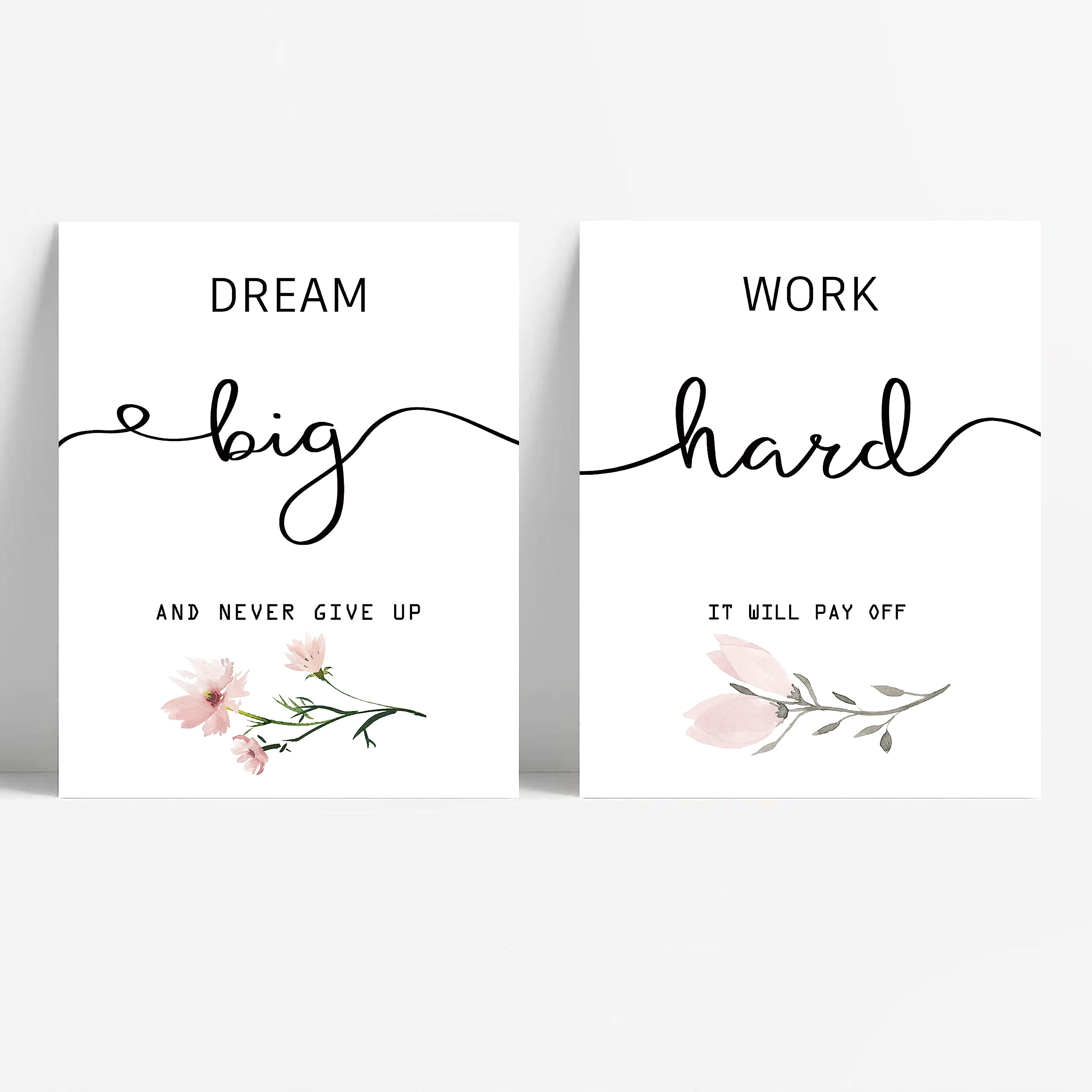 Inspirational Wall Art For Bedroom, Motivational Office Wall Art Decor, Framed Canvas Wall Art For Women, Girls, Positive Affirm