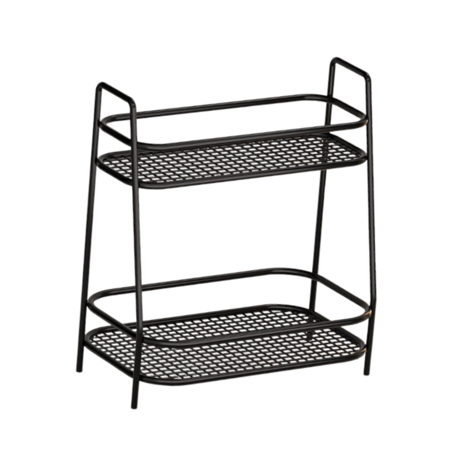 Zoomella 2 Tier Spice Storage Rack Home Countertop Freestanding Kitccabinet Shelf Black|Spice Jars & Racks|Home & Garden