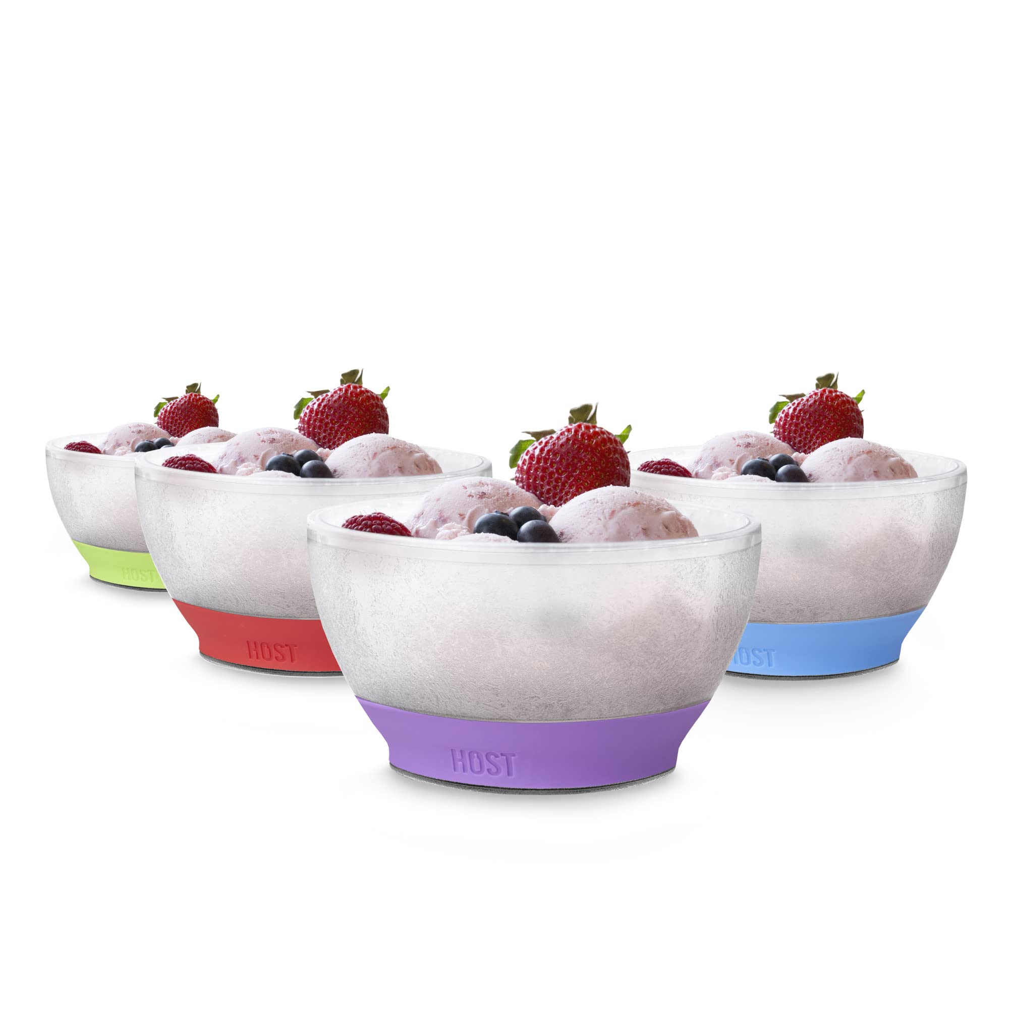 Host Ice Cream Freeze Bowl Set Of 4 Double Walled Insulated Freezer Gel Chiller Kitchen Accessory For Dessert, Dip, Cereal, With