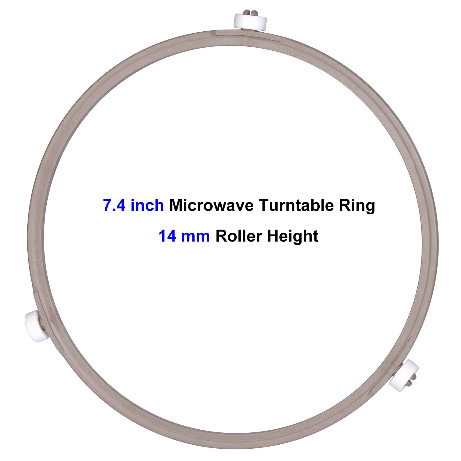 Jolaxy 7.4'' Microwave Turntable Ring with 14 mm Rollers  Microwave Oven Tray Support  Glass Plate Rotating Roller Ring  Ring Outer Diameter 7.4 inches (18.8 cm)  Roller Height 14 mm