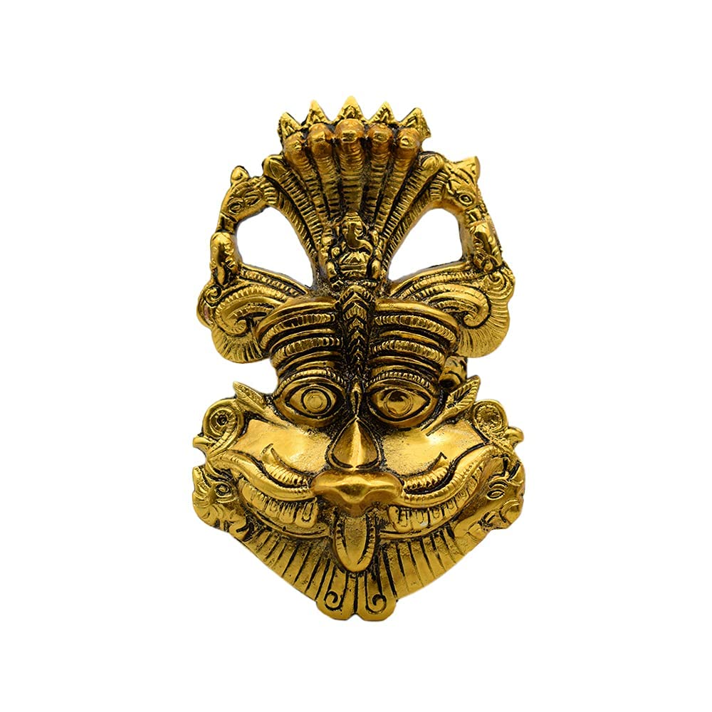 Dalvkot Metal Keerthi Mukha Kirtimukha Keerthimukhudu Idol Main Door Wall Hanging For Evil Protection Decorative Showpiece, 9 Ce