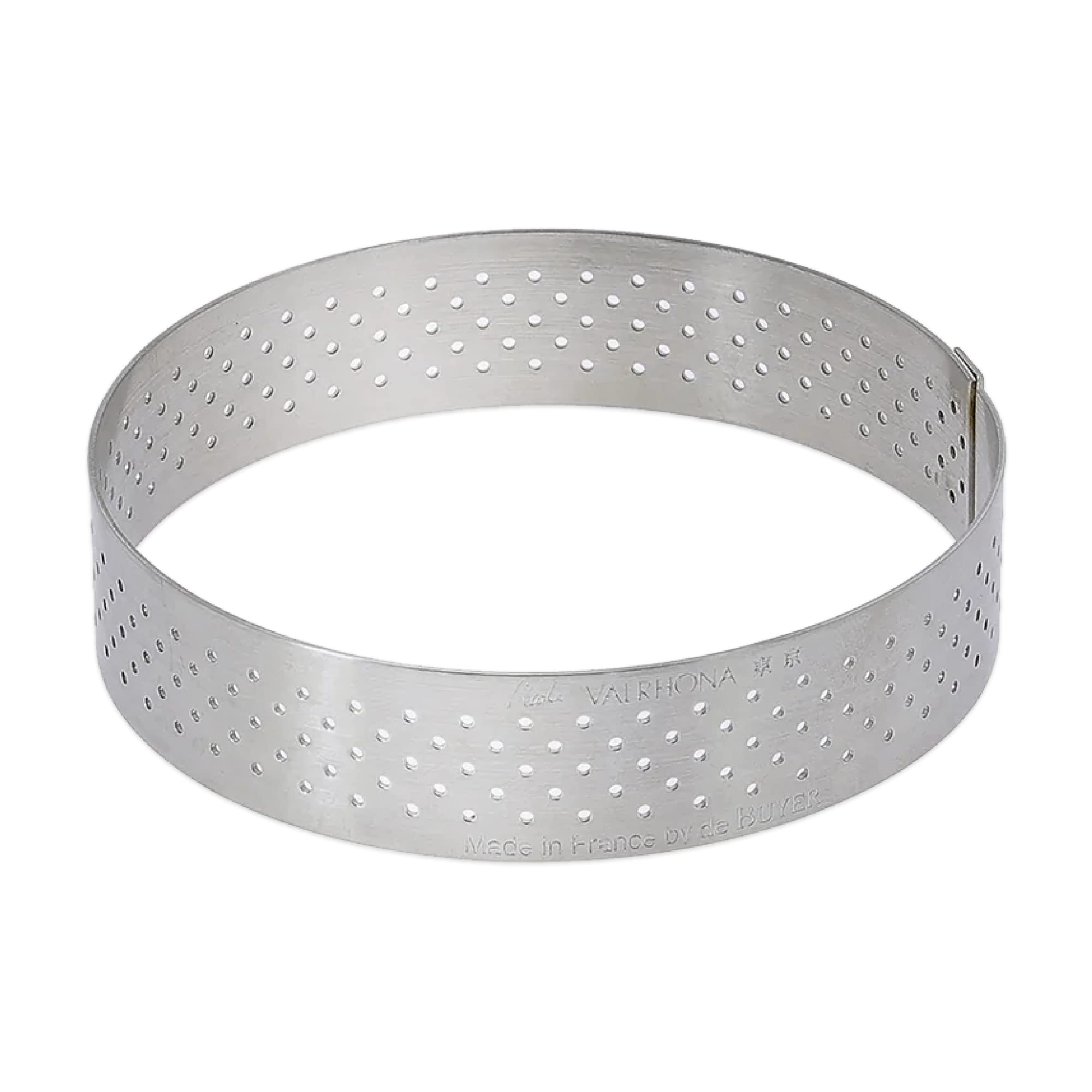 de Buyer Perforated Round Tart Ring - 6 Diameter  0.8 Height - Perfect for Baking Beautifully Crisp Tarts - Easy to Use & Clean - Made in France