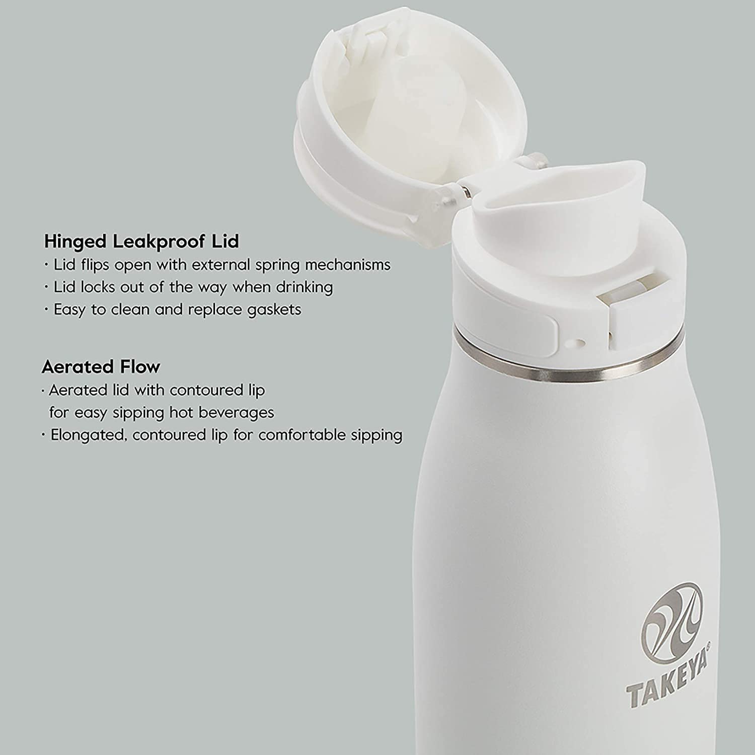 Takeya 25 Oz Traveler Stainless Steel Insulated Travel Coffee Mug With Locking Leak Proof Lid, Premium Quality, Bpa Free, Aqua