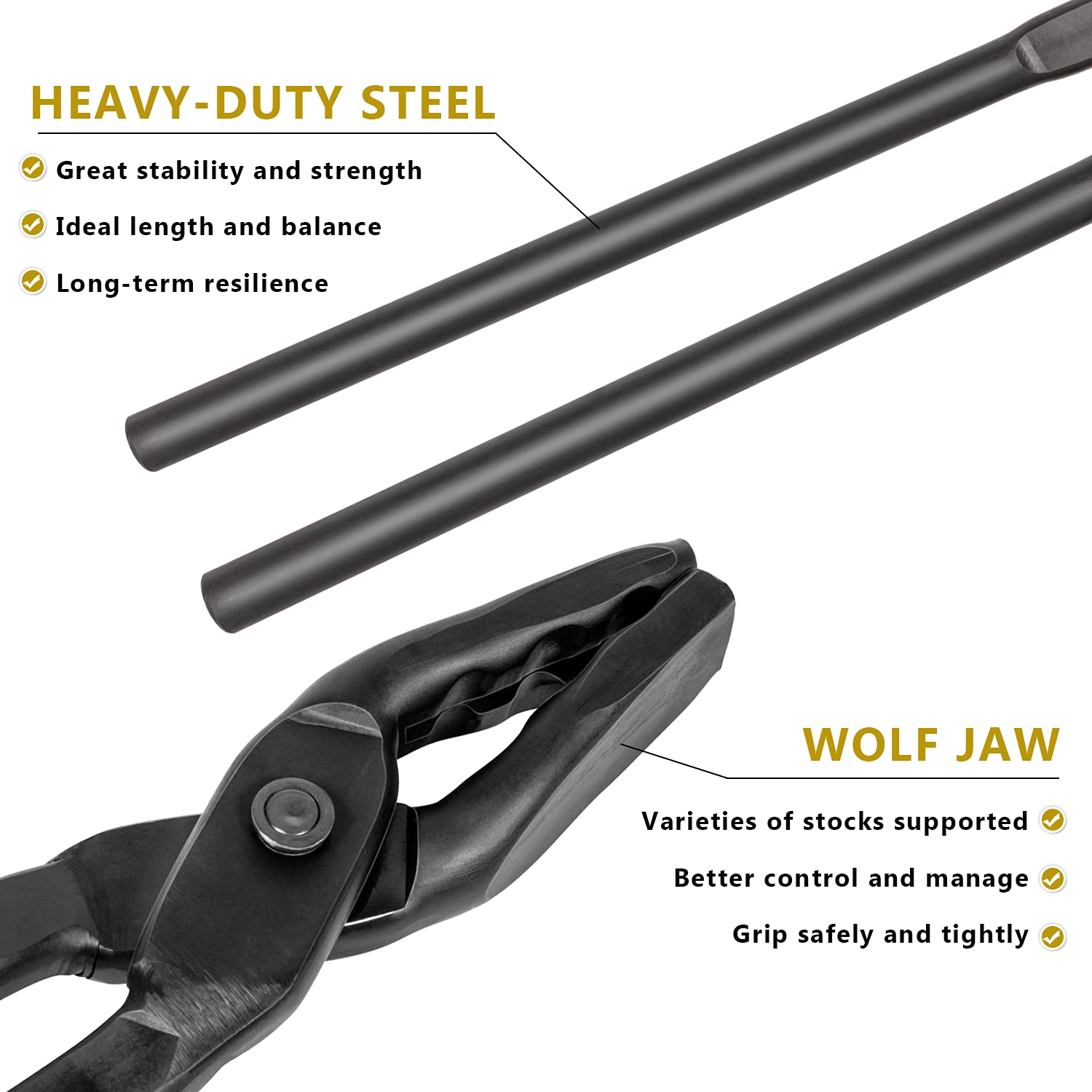 Blacksmith 15    Wolf Jaw Tongs And Hammer Tool Set Essential Tools For Blacksmith Bladesmith Forge