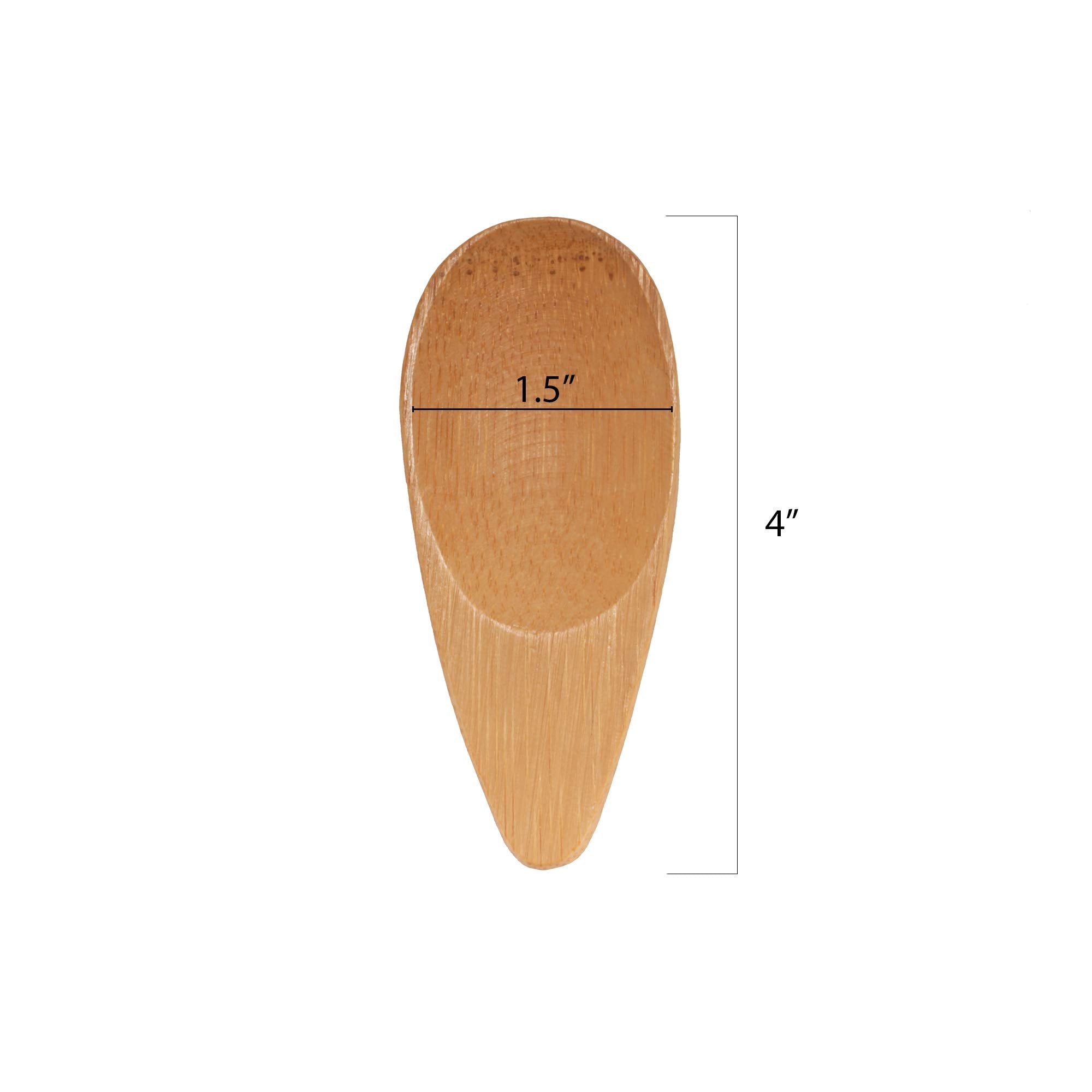 Bamboomn - 4'' Small Solid Bamboo Oval Scoop, 10Pcs