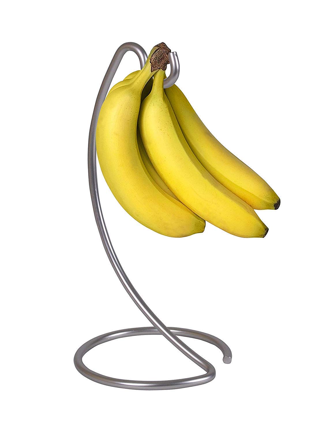 Dependable Industries inc. Essentials Silver Banana Tree Holders Ripen Fruit Evenly Prevents Bruising & Spoiling Silver Finish