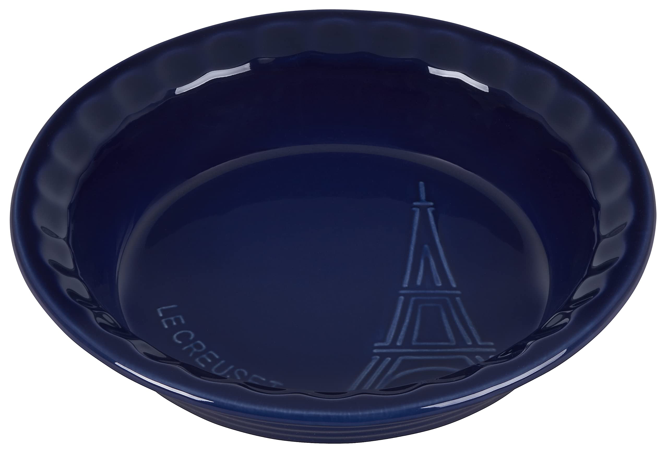 Le Creuset Eiffel Tower Collection Stoneware Pie Dish, 9'', Indigo