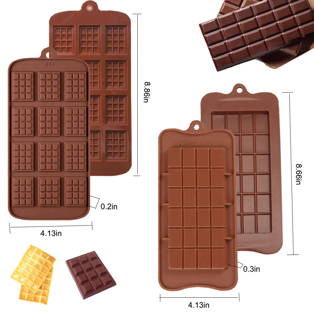 5 Pack Chocolate Bar Molds,Ausplua Silicone Chocolate Mold Candy Jelly Cake Baking Mould,Break-Apart Chocolate, Food Grade Non-S