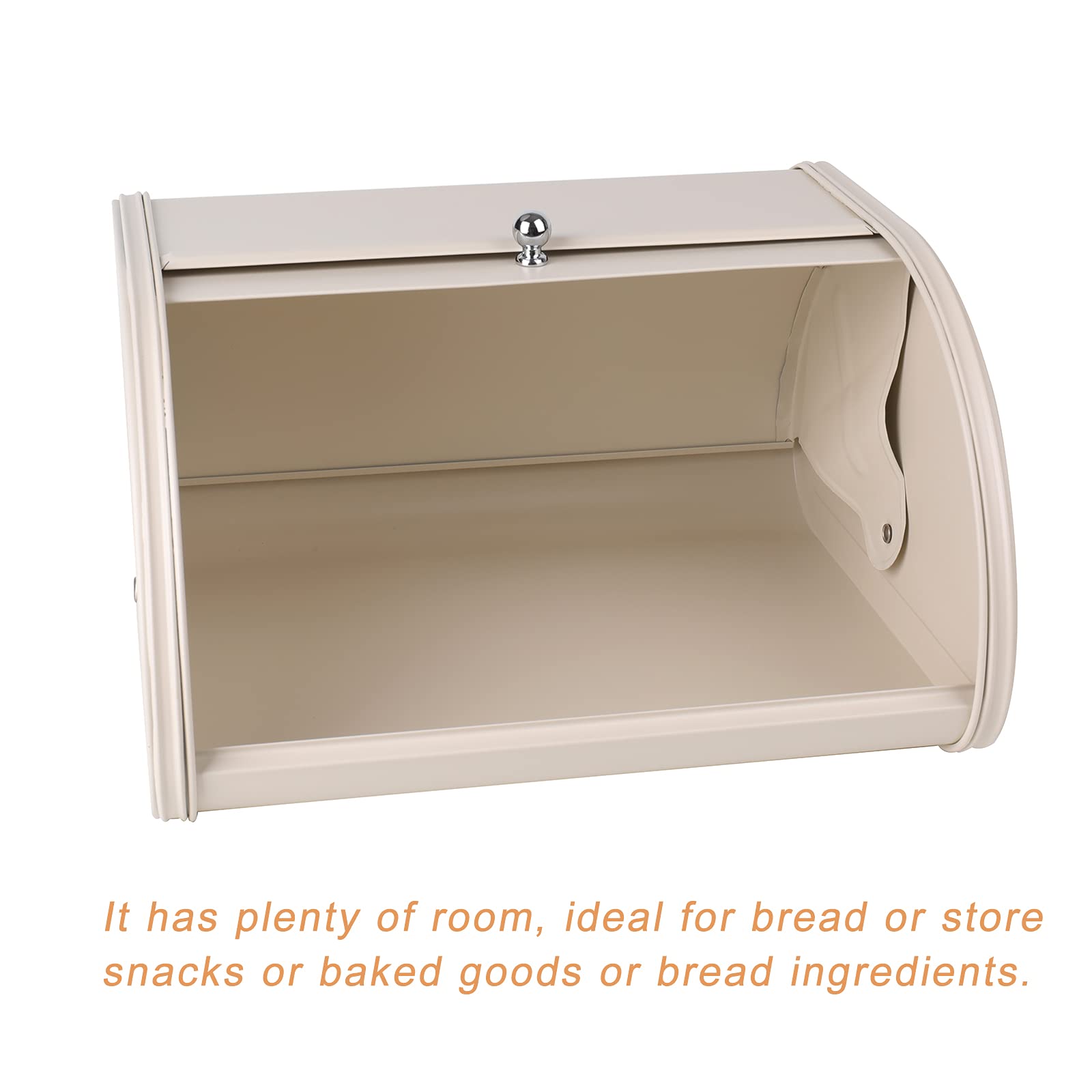 Soujoy Metal Bread Box, Vintage Bread Container For Kitchen Countertop, Roll Top Bread Storage Holder, 1950S Farmhouse Rustic Br