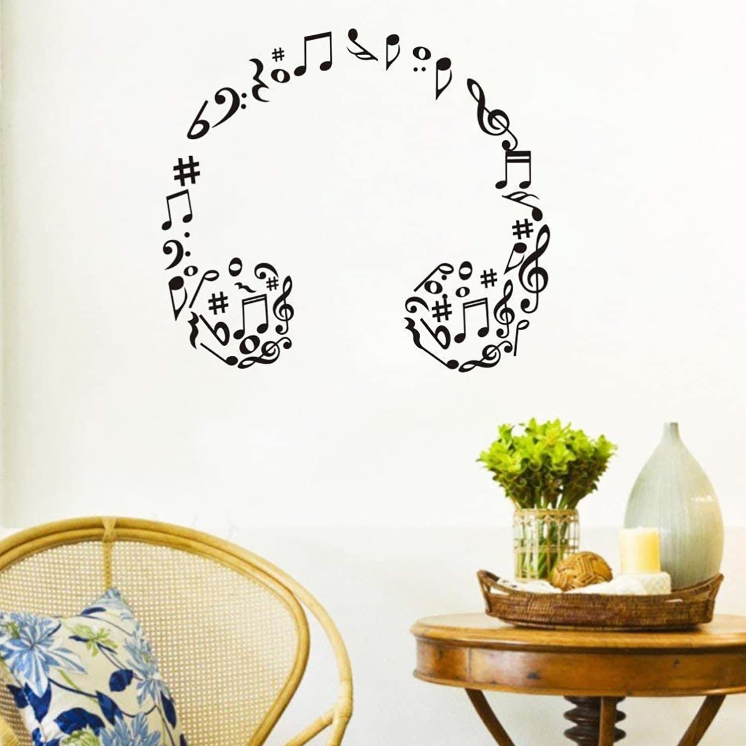 Arttop Musical Note Wall Decals,Creative Music Notes Removable Vinyl Wall Stickers For Classroom Kids Room Music Studio Decorati