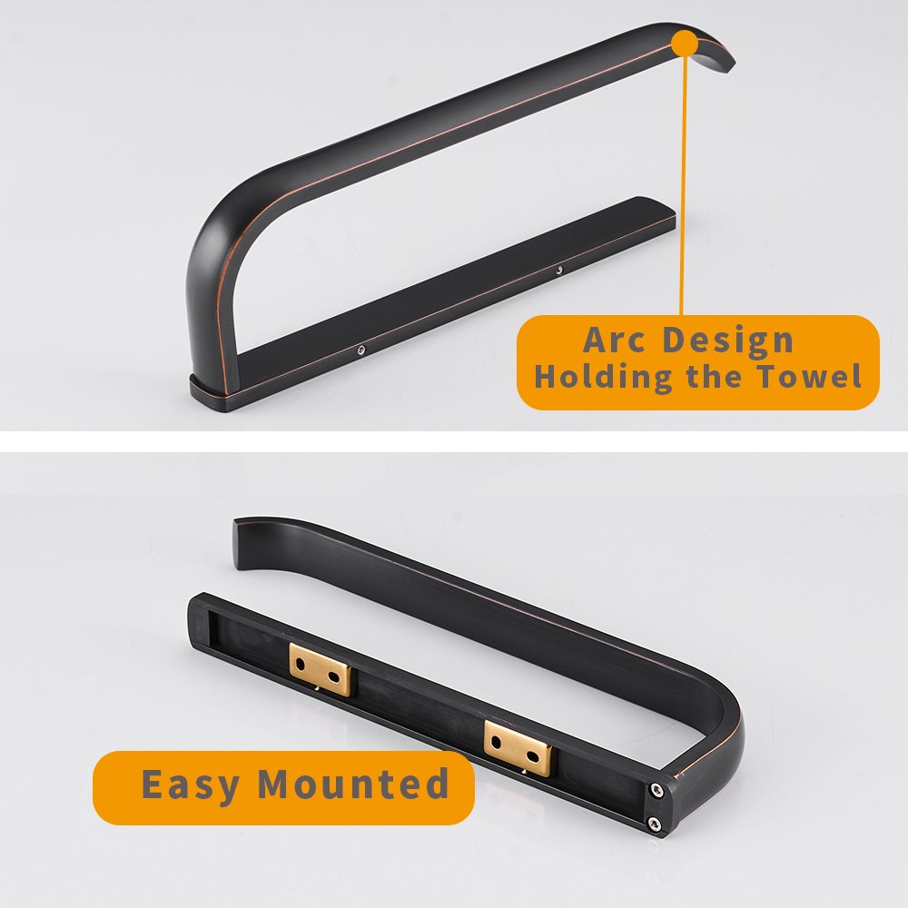 Besy Brass Hand Towel Bar For Bathroom Oil Rubbed Bronze, Rustproof Wall Mounted Towel Rack Hanger Bathroom Hardware Accessories
