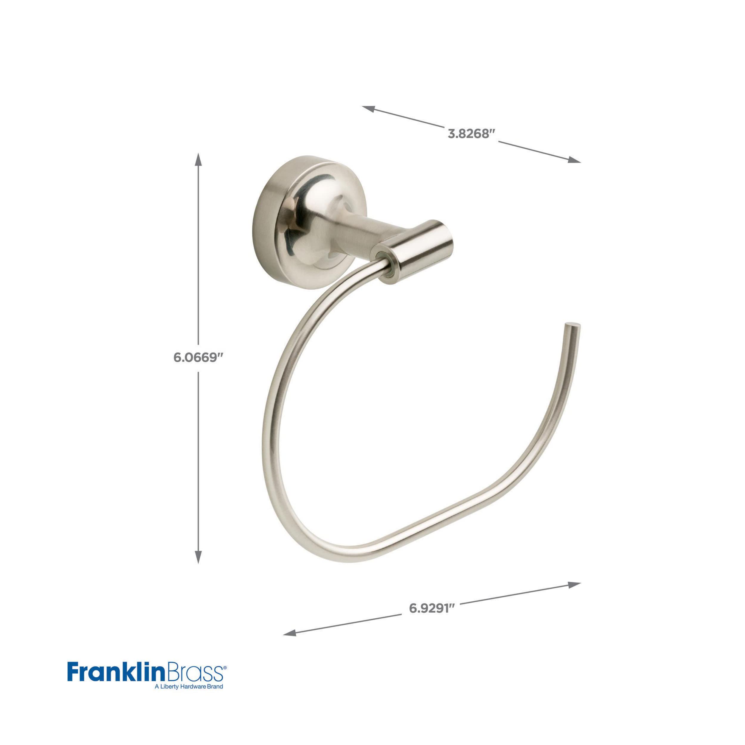 Franklin Brass Voisin (1-Pack) Hand Towel Holder Satin Nickel Towel Racks For Bathroom Wall Round Towel Ring Holder For Bath Tow
