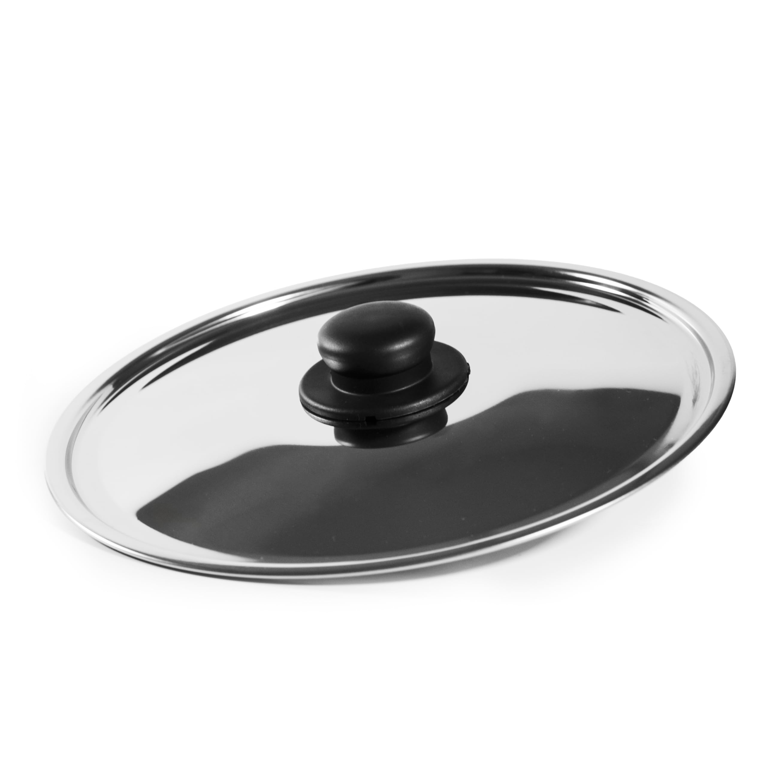 Zanetti, Stainless Steel Lid, Stainless Steel Lid, Diameter 30 cm, Plastic Handle, Suitable for Pots and Pans, Dishwasher Safe
