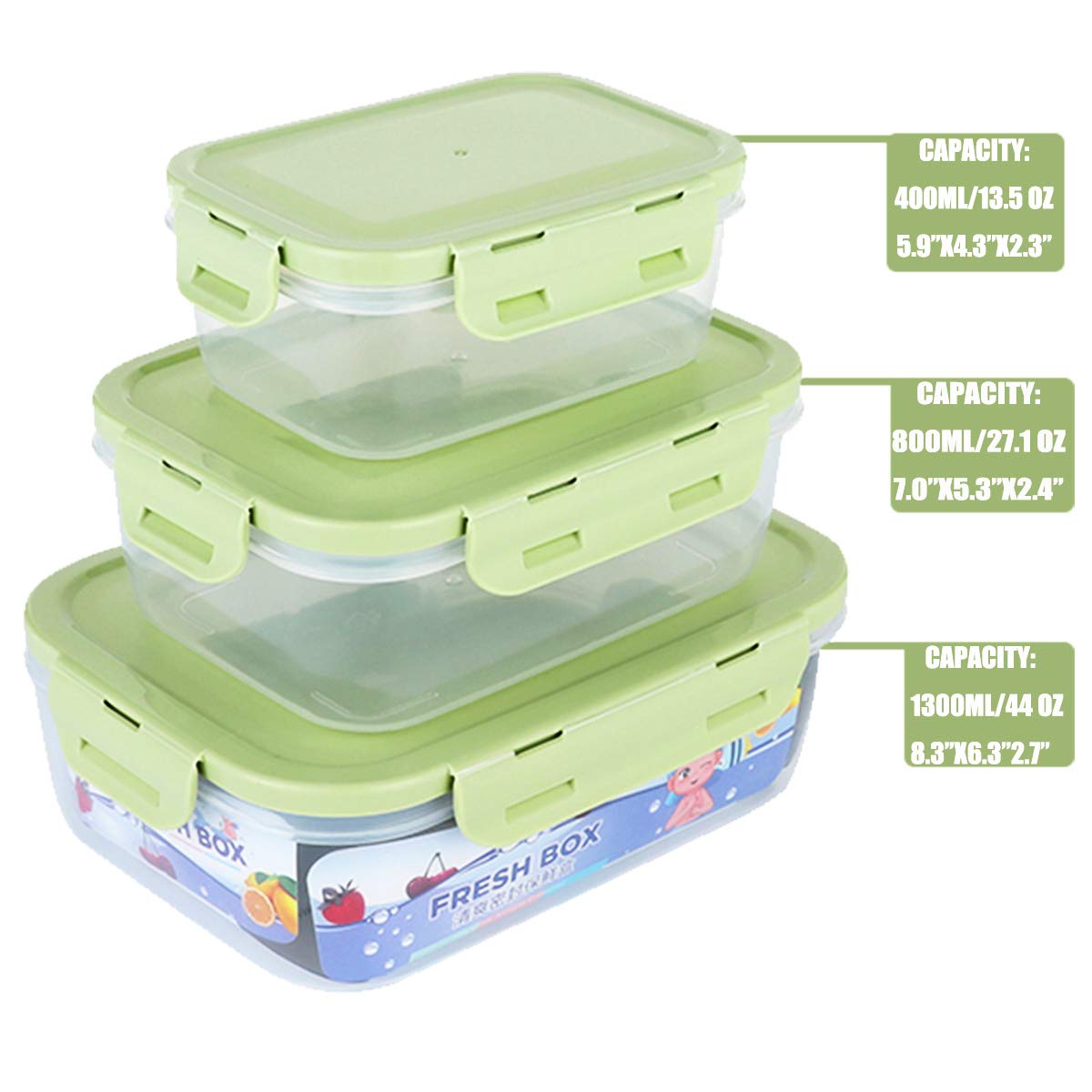 Holevifo Food Containers Set With Lids Airtight - Plastic Lunch Bento Boxes - Meal Prep Containers, Microwave, Dishwasher, And F