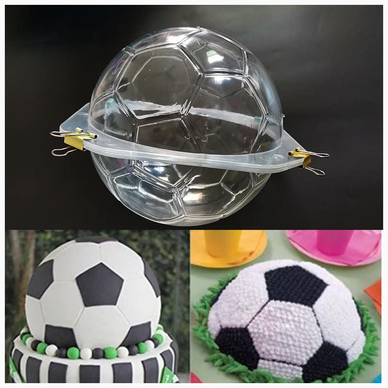 Tuke Balls Mold, 3D Chocolate Football Molds With Clips For Diy Cake Pastry Decoration Jelly Candy Fondant Molds Baking Tool