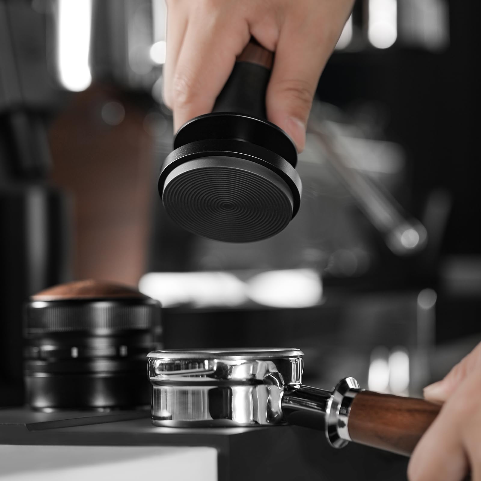 Mhw-3Bomber 53.35Mm Espresso Coffee Tamper With Three Spring Loaded Calibrated Espresso Tamper 30Lbs 54Mm Espresso Hand Tamper W