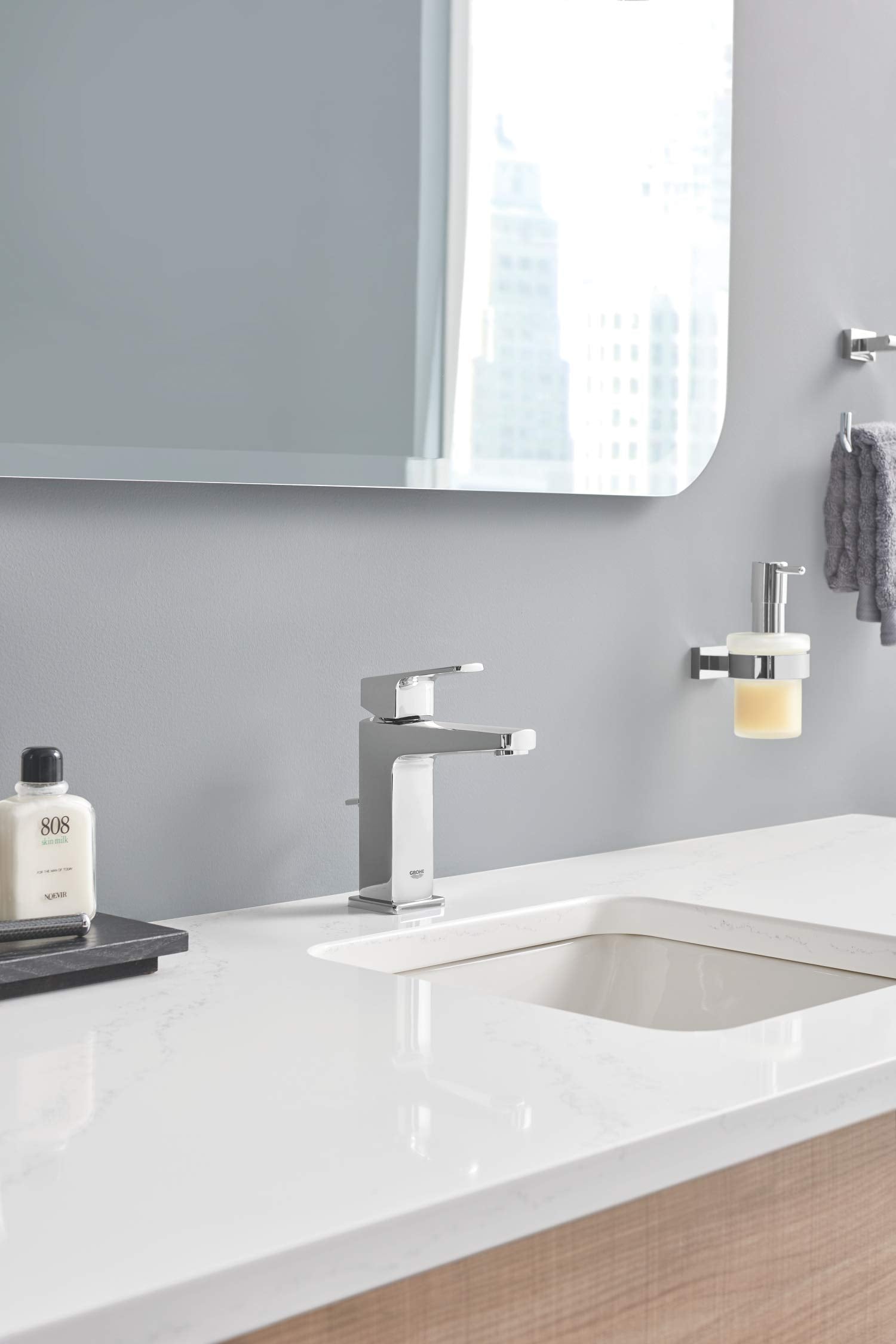Grohe 40756001 Essentials Cube Soap Dispenser With Holder