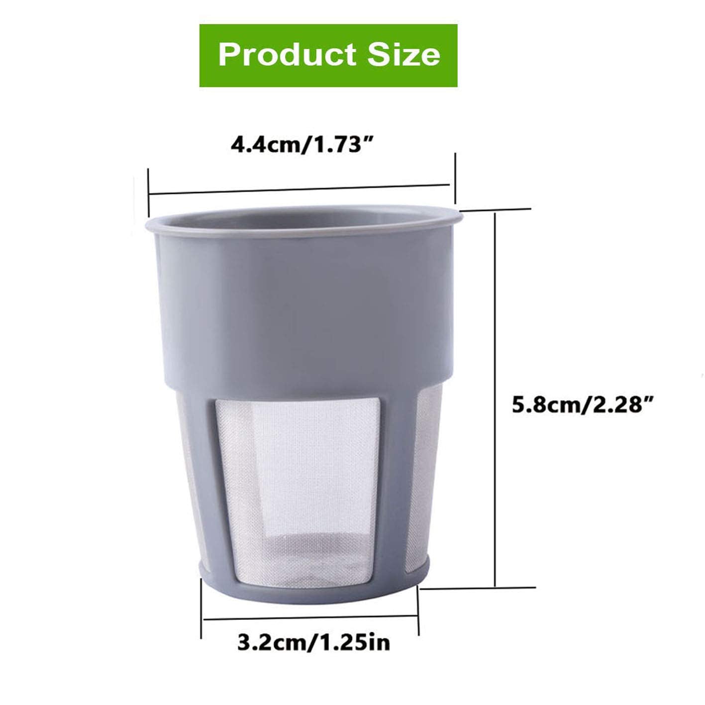 Podoy K400 Reusable Coffee Filter Inner For Compatible With Keurigg My K Cup 2.0 K250 K300/350/375 /450/475 Grey Universal Extra