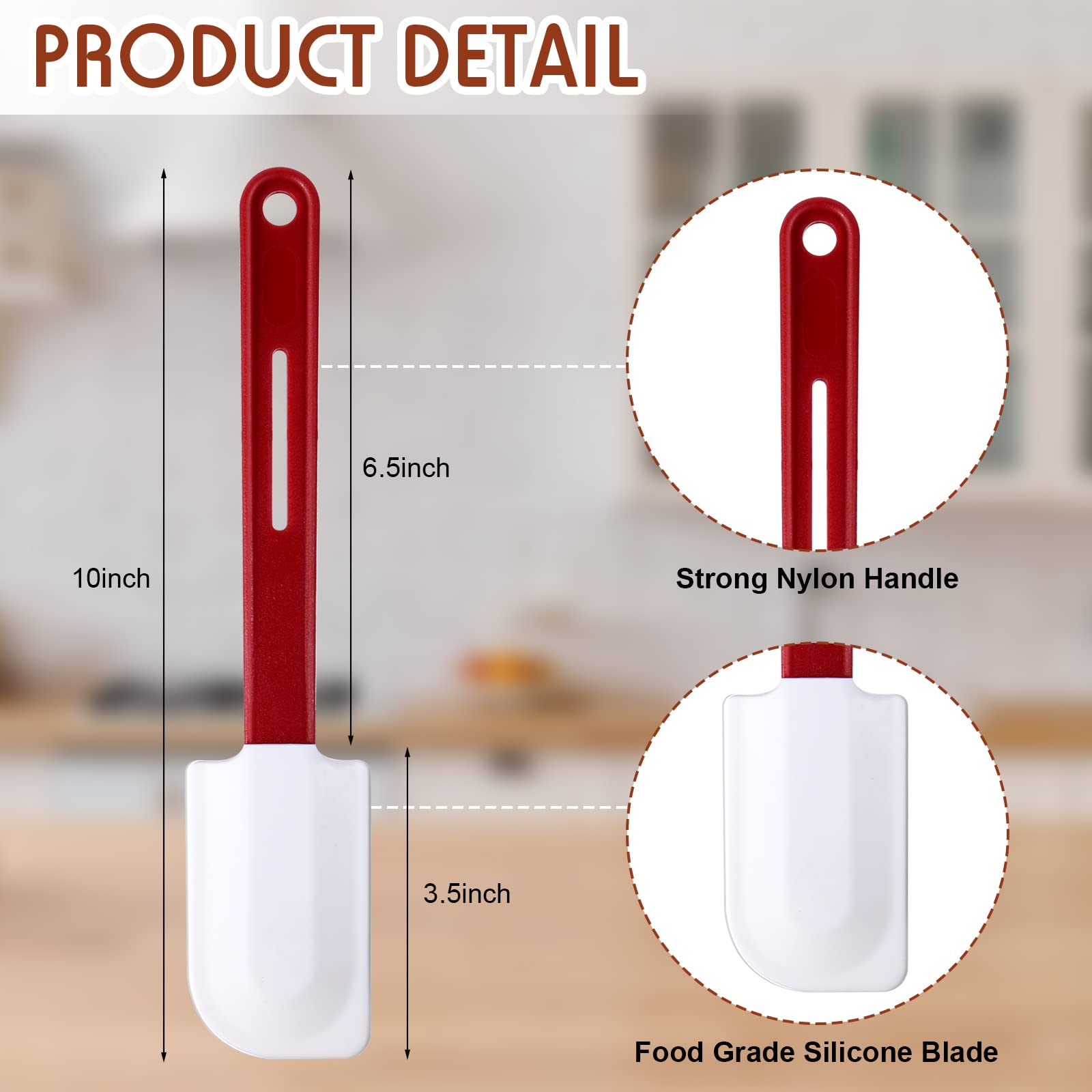 Lanties Set Of 3 High Temp Silicone Spatulas Heat Resistant Rubber Spatula Commercial Heavy Duty Silicone Scraper Spatula With H