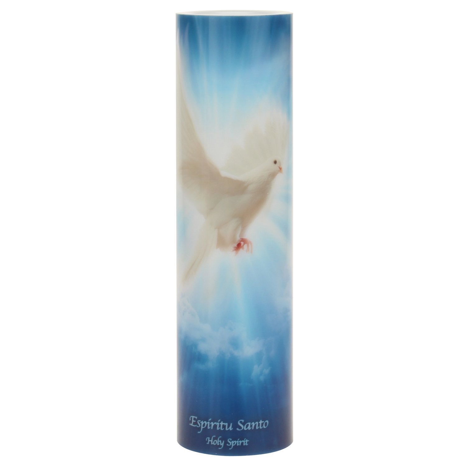 The Saints Collection Holy Spirit Flickering Lifelike LED Prayer Candle with Timer, Religious Home Decor, Gift Ideas for Friends