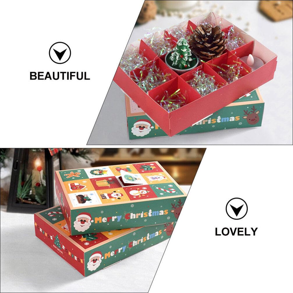 PRETYZOOM 5pcs Christmas Advent Calendar Box to Fill 12 Days Advent Countdown Boxes DIY Xmas Empty Advent Calendar for Christmas