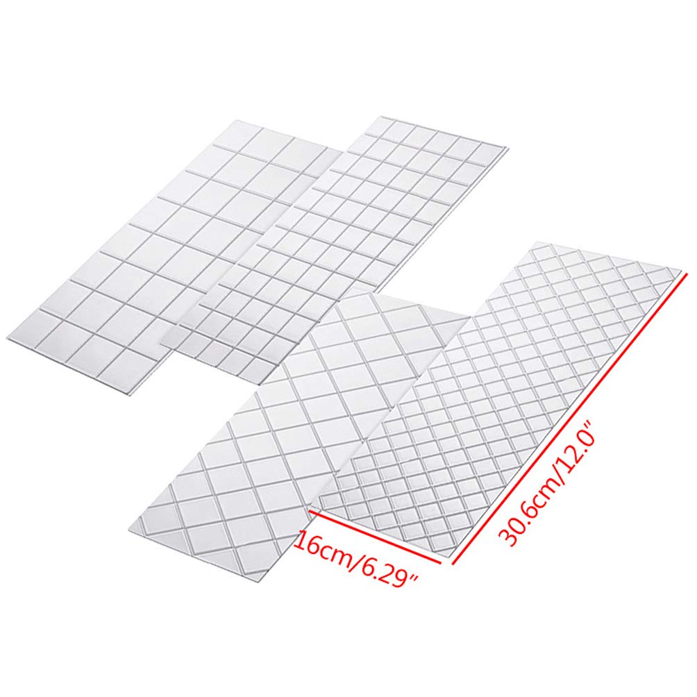 4 Pcs Fondant Impression Mat Mold Diamond Quilted Grid Texture Embossed Cake Decorating Tools For Cake Decor