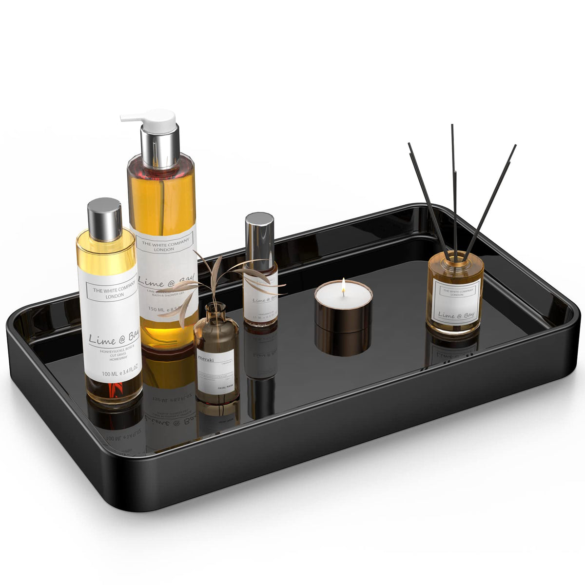 Gurygo Vanity Tray For Bathroom, 10'' Ceramic Soap Dispenser Tray For Kitchen Counter, Bathroom Trays For Counter, Kitchen Tray