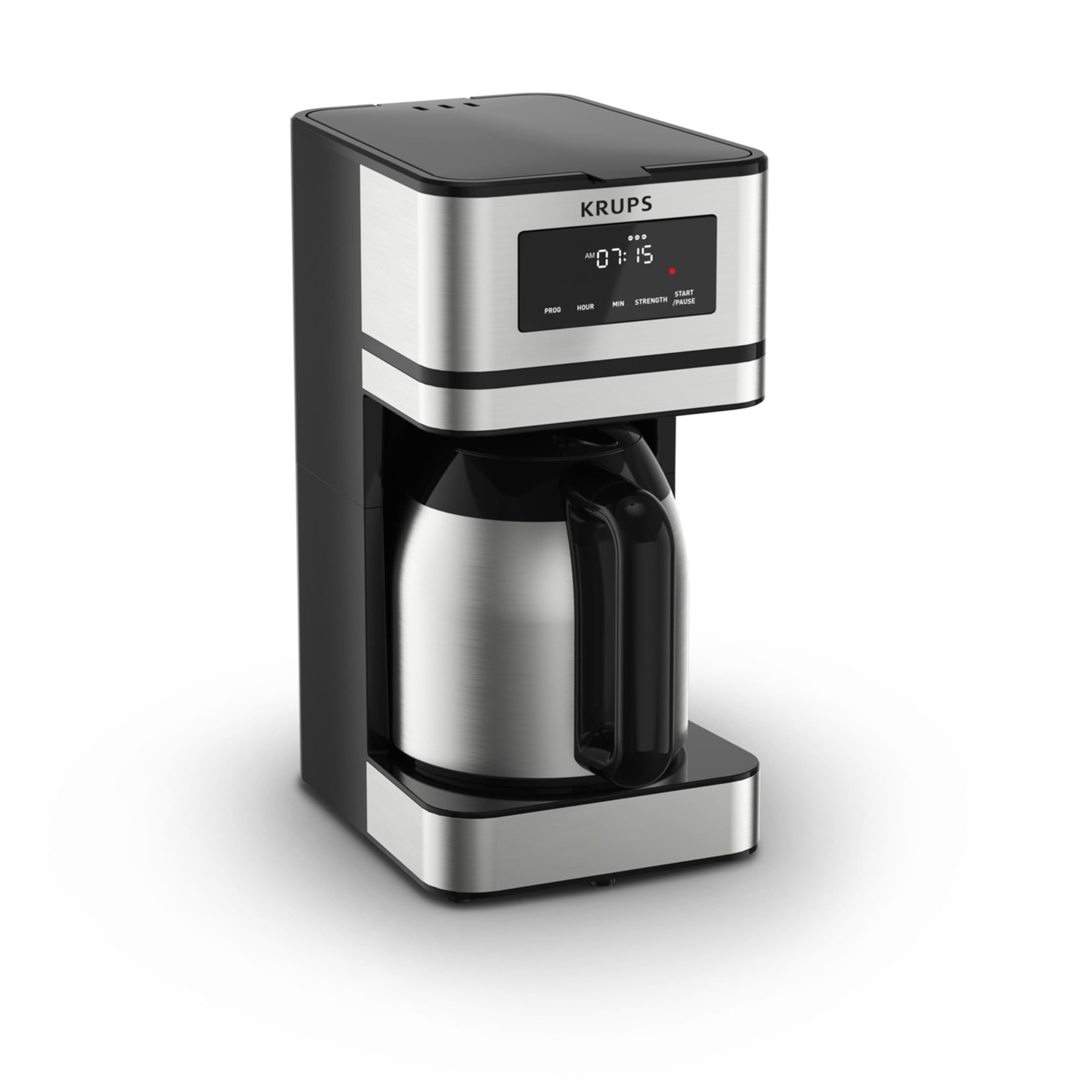Krups Simply Brew Stainless Steel and Thermal Carafe Drip Coffee Maker 12 Cup Programmable, Customizable, Digital Display, Insul