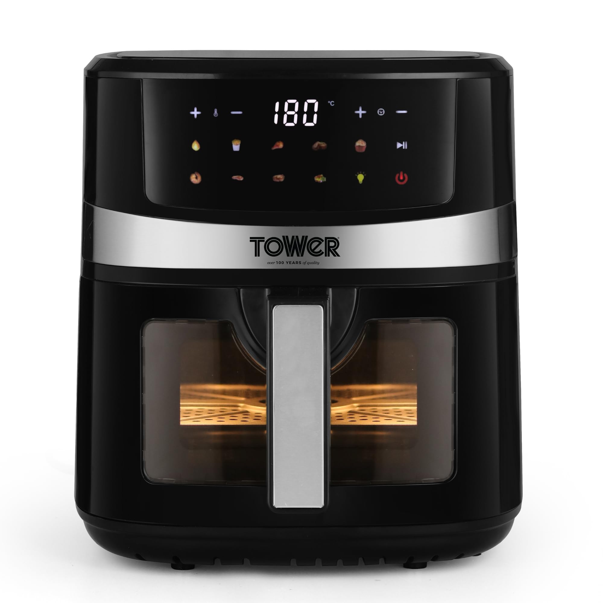 Tower Vortx Air Fryer 6.3L | 1600W Digital Air Fryer With 9 Preset Menus, Rapid Air Circulation Technology, Adjustable Temperatu
