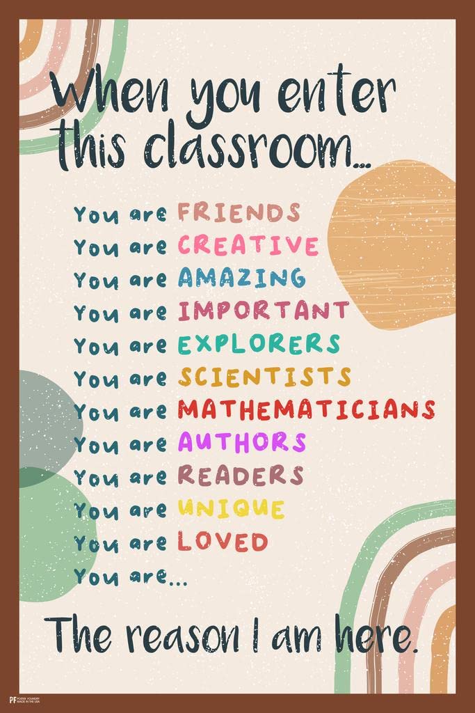 Laminated Boho Classroom Decor Welcome Sign When You Enter This Class All Are Welcome Door Decorations for Teachers and School P
