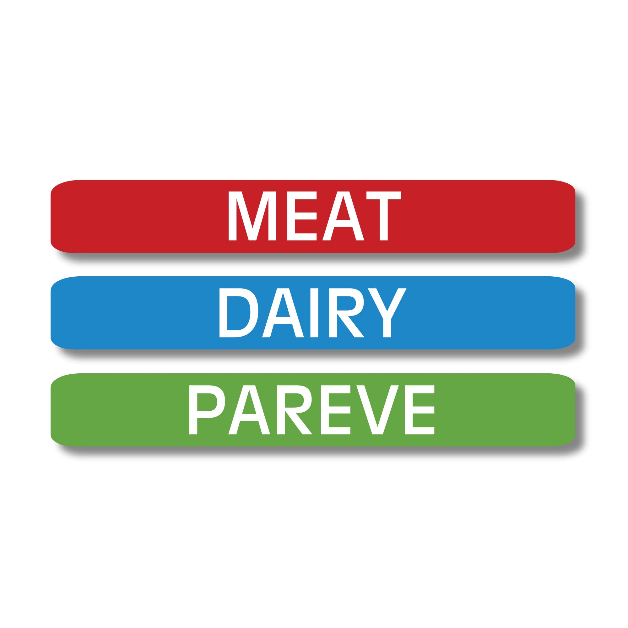 Lovable Labels Kosher Labels, 120 Pre-Printed Meat, Dairy And Pareve Kosher Stickers, Microwave, Freezer And Dishwasher Safe, Co