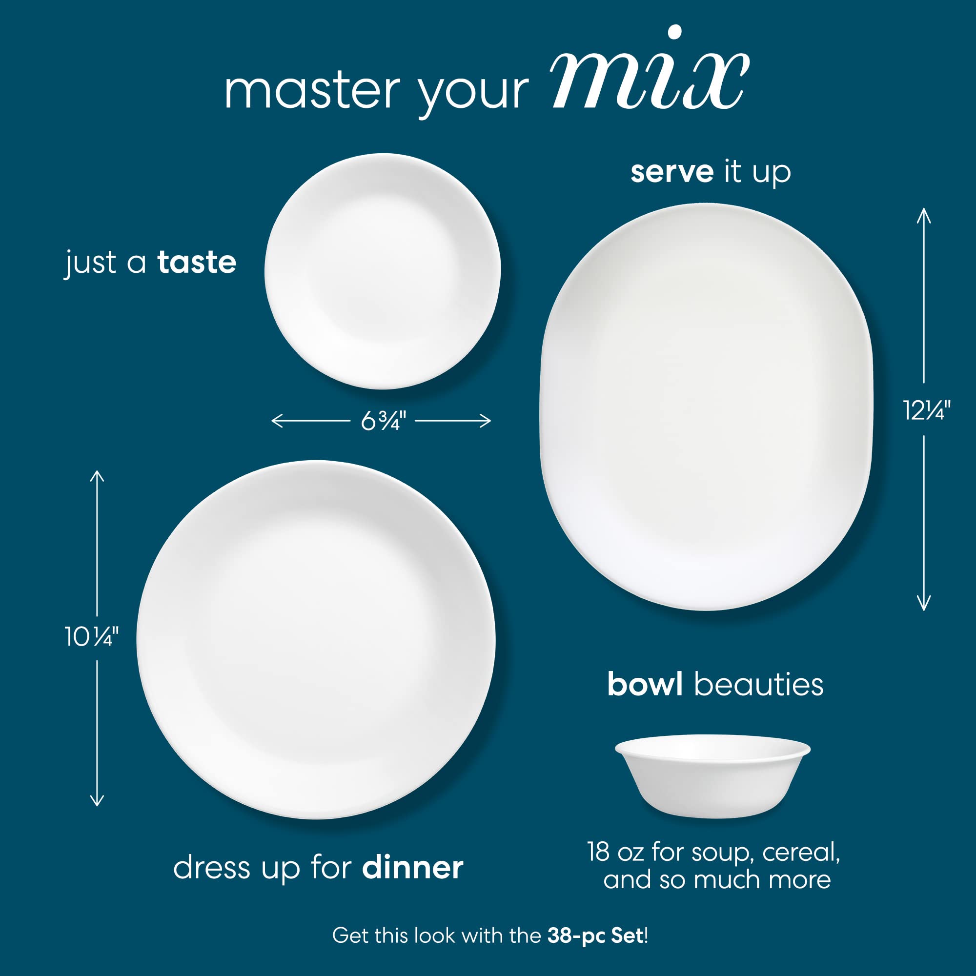 Ekco 6-3/4'' Corelle Livingware Bread And Butter Plate Sold In Packs Of 6, 6 Pack, Winter Frost White
