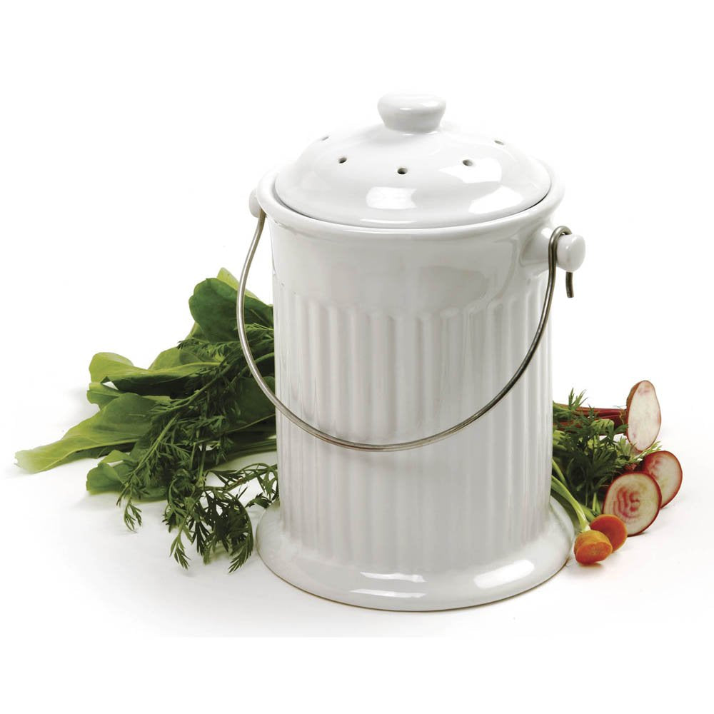 Norpro 93 1 Gallon White Compost Keeper Crock