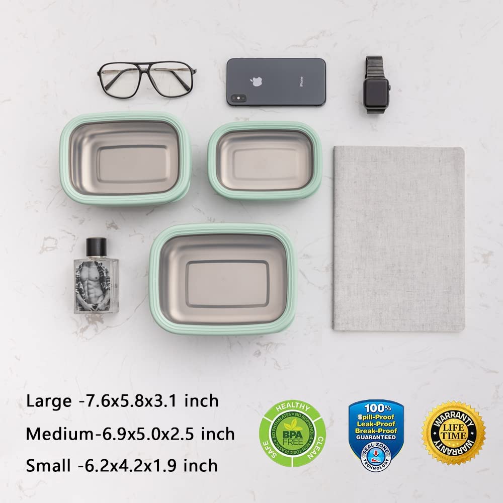 Lille Home Leak Proof Steel Food Containers - Snack Stainless Steel Containers - Ideal For Educational Settings & Daycare - Nest