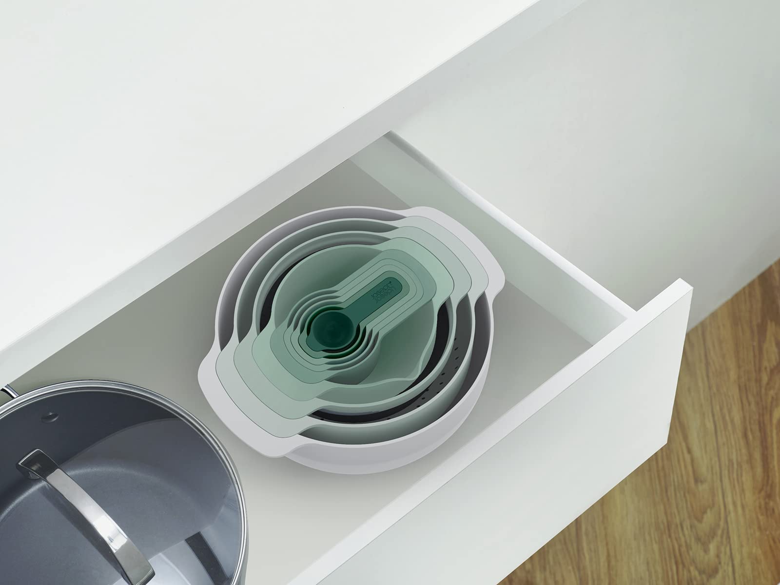 Joseph Joseph Nest 9 Plus, 9 Piece Compact Food Preparation Set With Mixing Bowls, Measuring Cups, Sieve And Colander, Editions