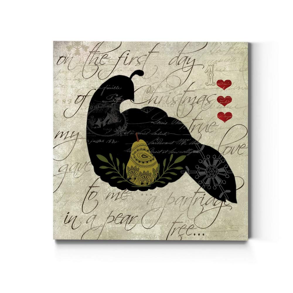 Renditions Gallery Twelve Days Of Christmas Wall Art, Partridge In A Pear Tree, Cute Winter Artwork, Holiday Decor, Premium Gall