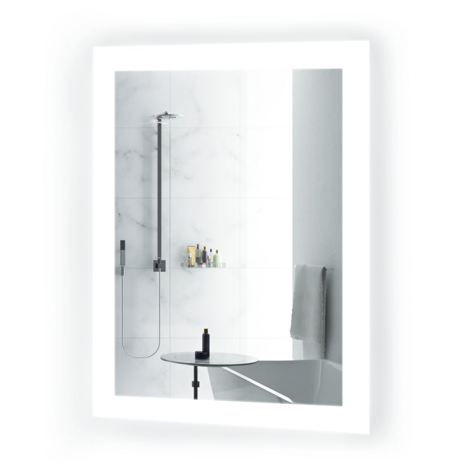 Krugg Small Led Bathroom Mirror 15 Inch X 20 Inch  Lighted Vanity Mirror Includes Dimmer & Defogger   Wall Mount Vertical Or Hor