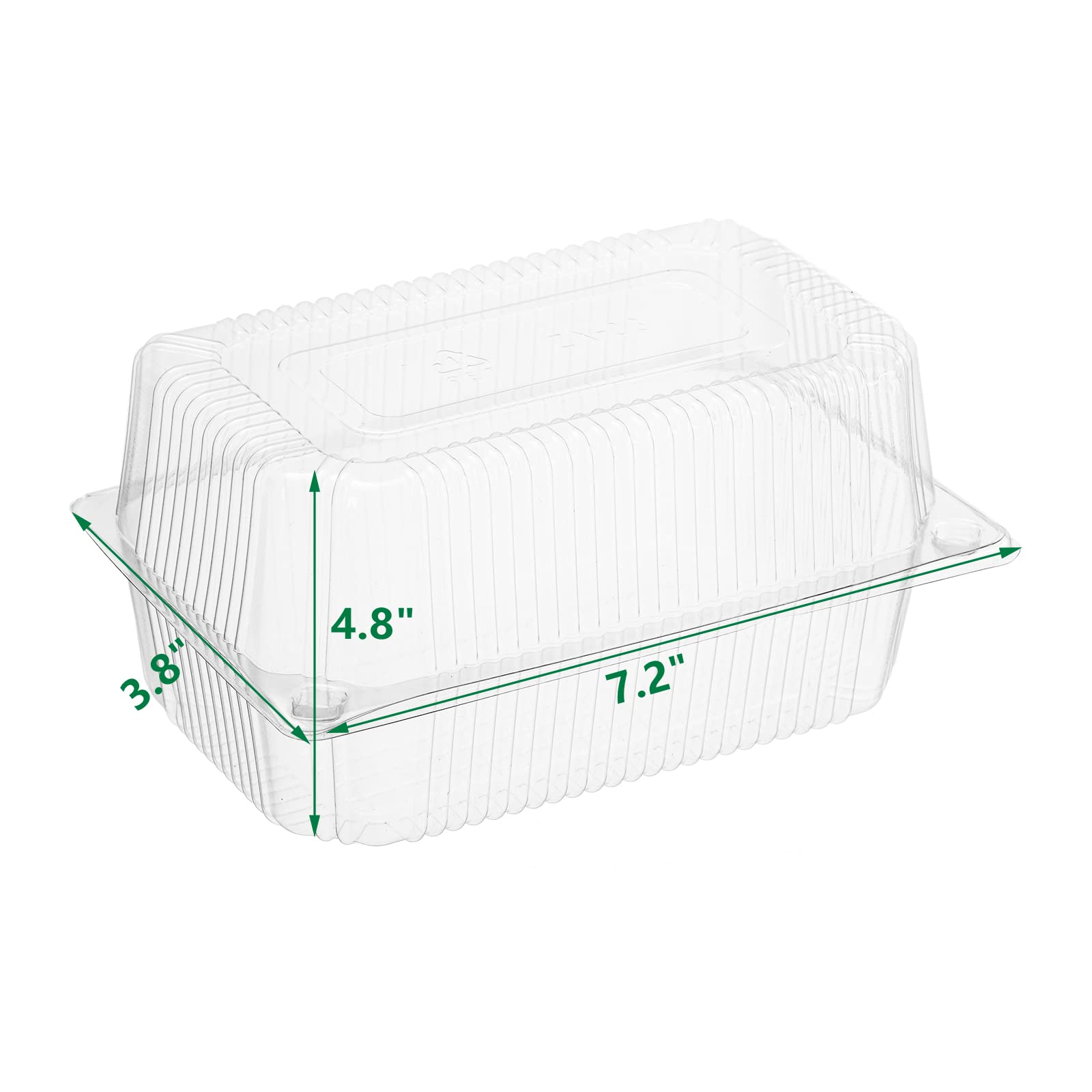 Peohud 100 Pieces Plastic Hinged Food Containers, Clear Clamshell Takeout Tray, Disposable To Go Container For Salads, Sandwich,