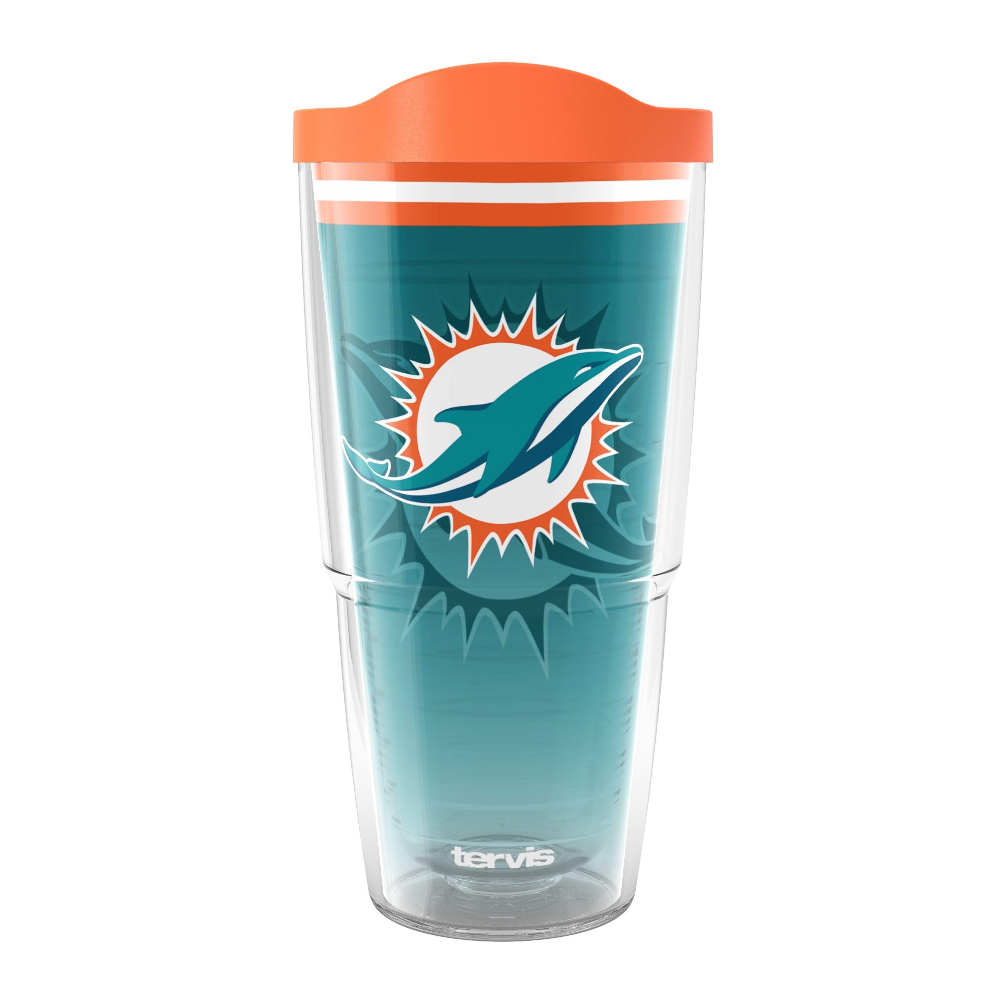 Tervis NFL Miami Dolphins  Forever Fan Made in USA Double Walled Insulated Tumbler Travel Cup Keeps Drinks Cold & Hot, 24oz, Cl