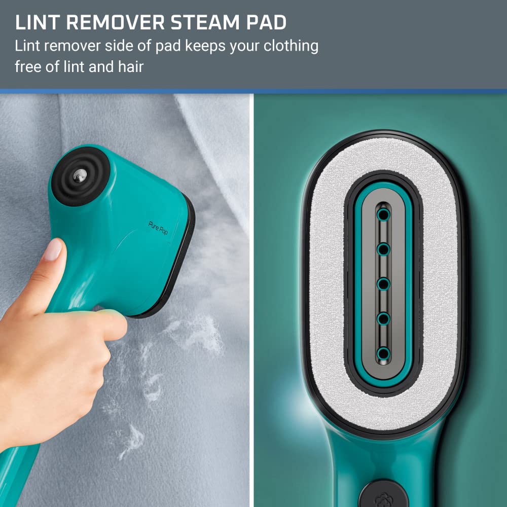 Rowenta, Steamer For Clothes, Purepop Handheld Steamer, 1.5Lbs, 15 Second Heatup, 2.3 Oz Capacity, 1150 Watts, Ironing, Green Cl