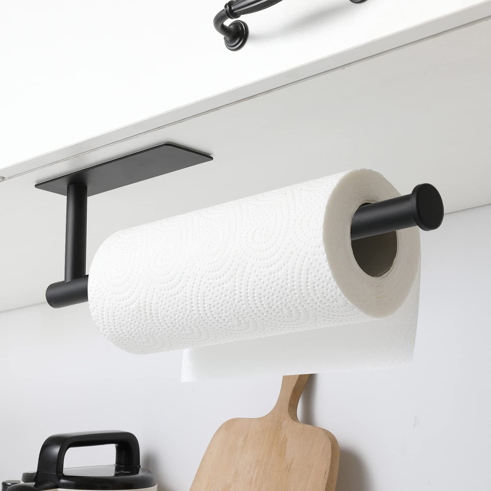 Theaoo Paper Towel Holder - Under Cabinet Paper Towel Holder For Kitchen, Adhesive Paper Towel Roll Rack For Bathroom Towel, Wal