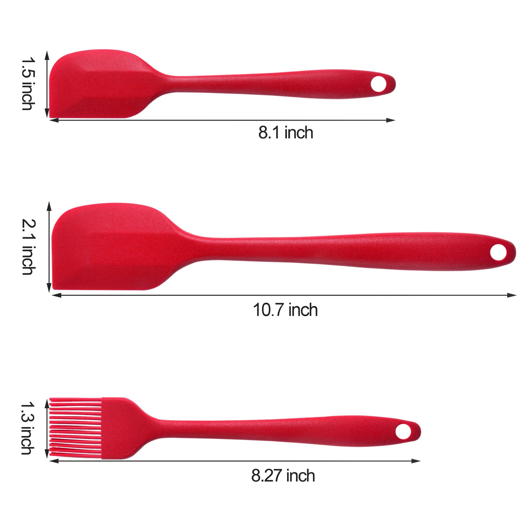 Maxdare Silicone Spatulas And Spoon Set, One-Piece Design Heat Resistant Dishwasher Safe Kitchen Utensil For Baking Cooking Stir