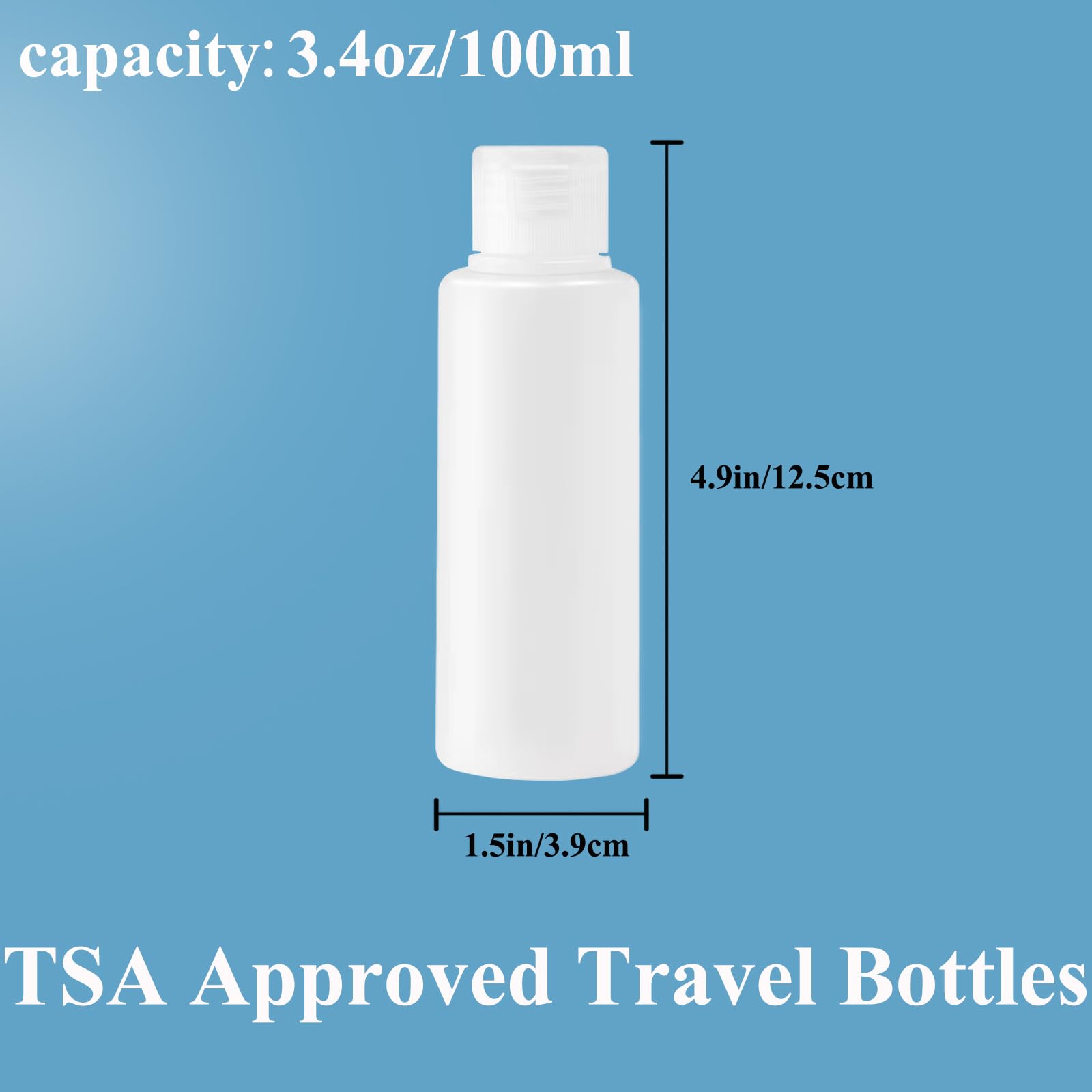 Dnsen 3.4Oz Travel Bottles For Toiletries Tsa Approved Leakproof Squeeze Plastic Empty Travel Size Bottles Refillable Liquid Con