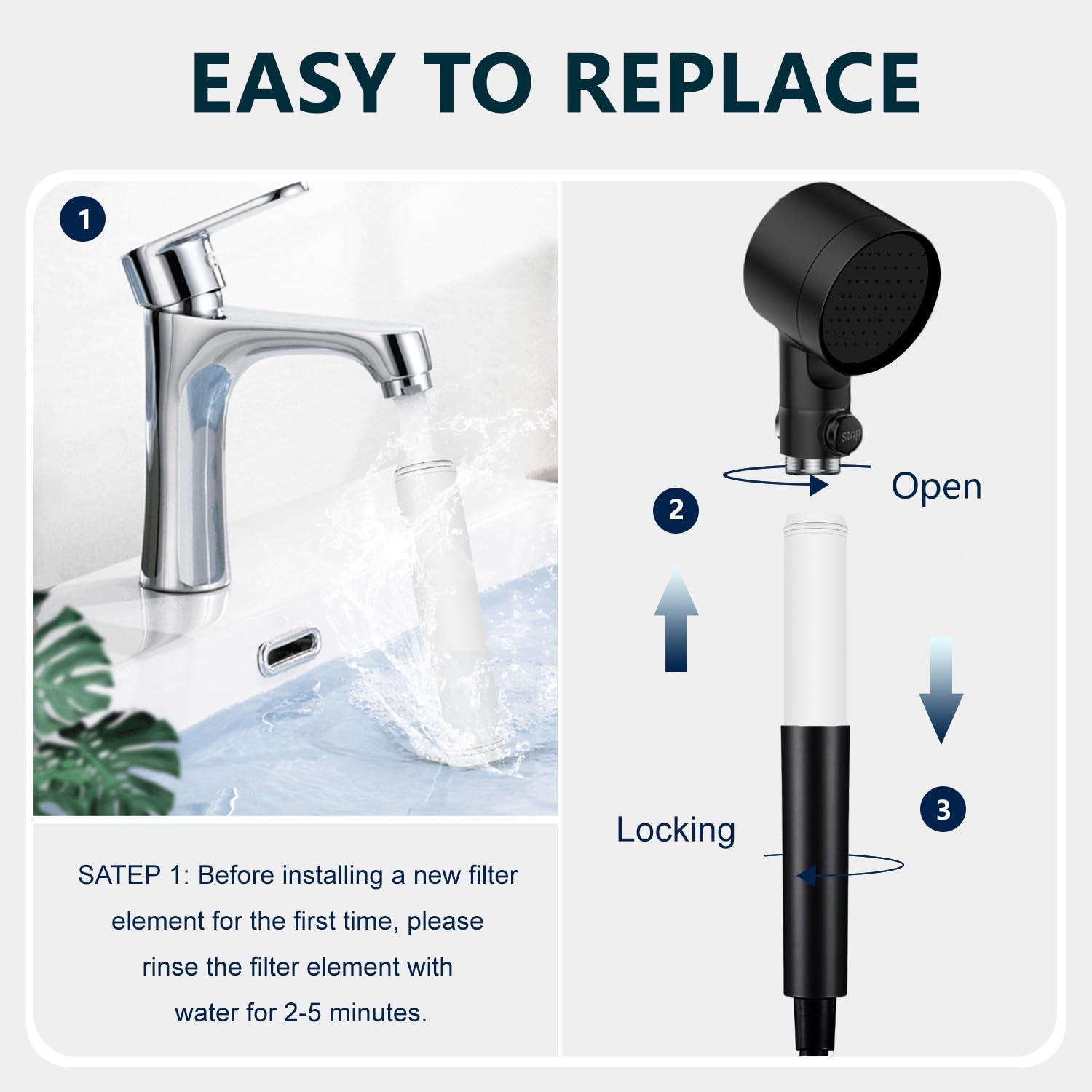 Slirceods Multi-Stage Shower Filter Replacement Compatible With Pweran Shower Filter For Fitespot Shower Filter For Handheld Sho