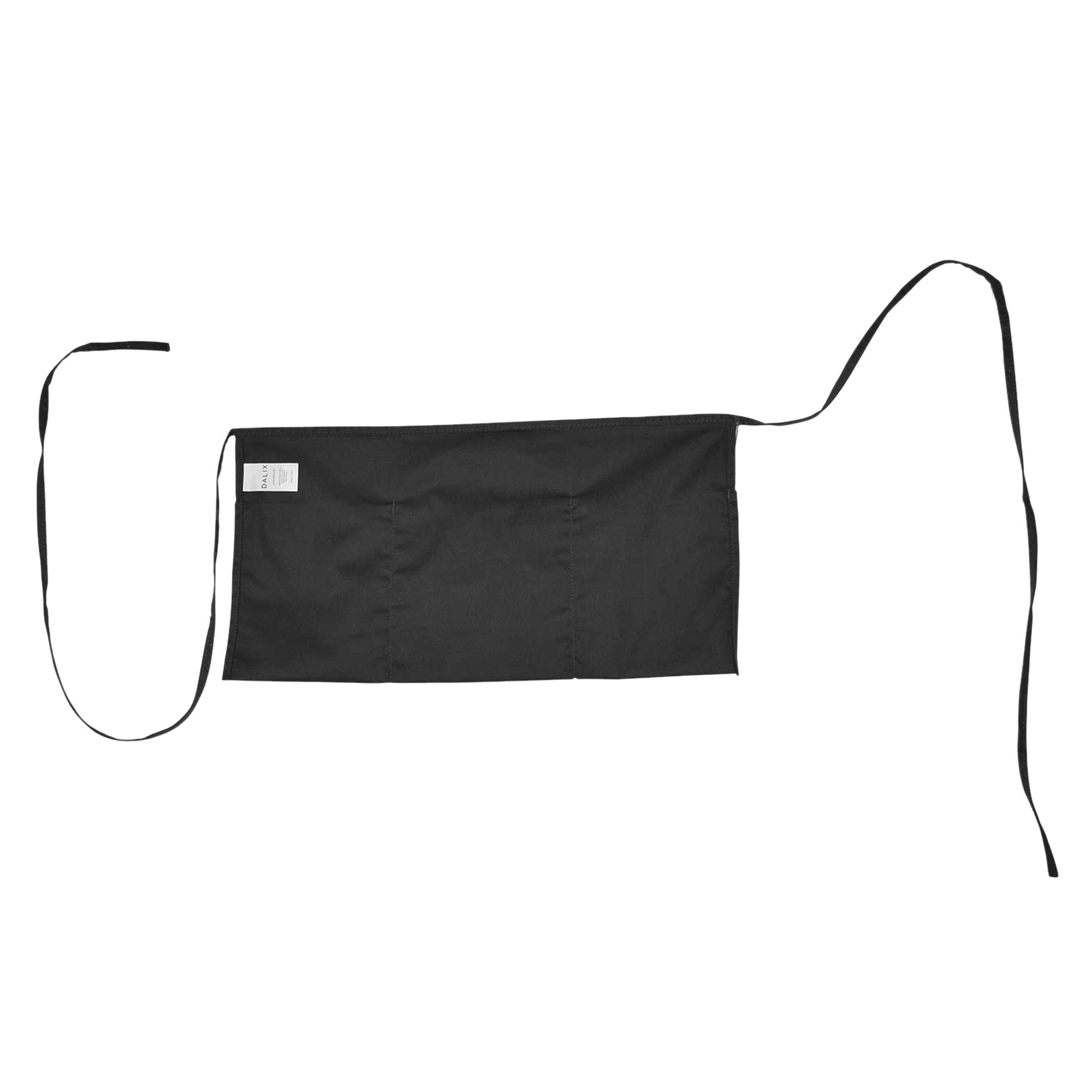Dalix Waist Aprons Commercial Restaurant Home Bib Spun Poly Cotton Kitchen (3 Pockets) In Black