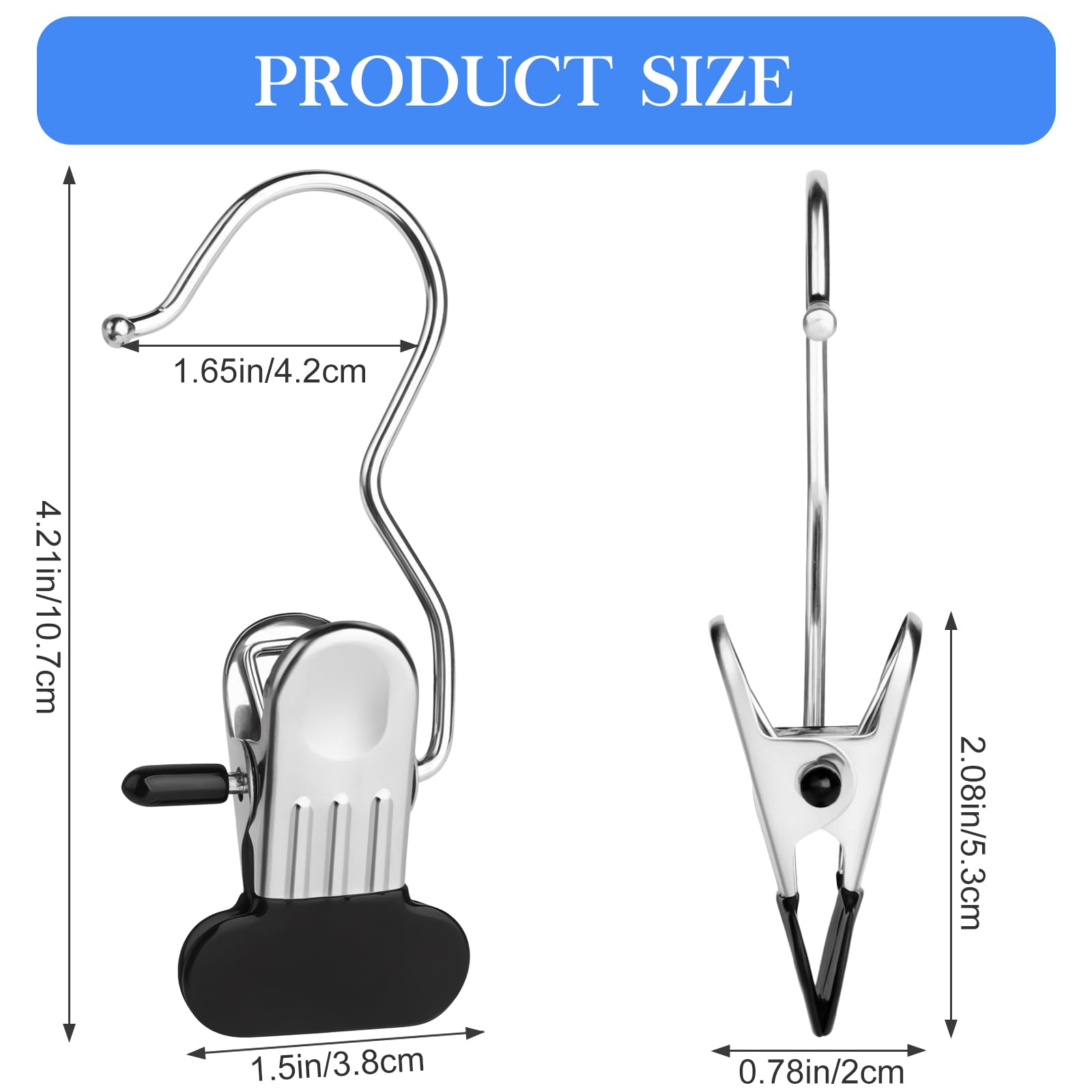 Clothes Pins 30-Pack Laundry Hook Hangers Clothes Hanger Clips For Closet Organizer Socks Towels Clips Heavy Duty Clothespins Bu