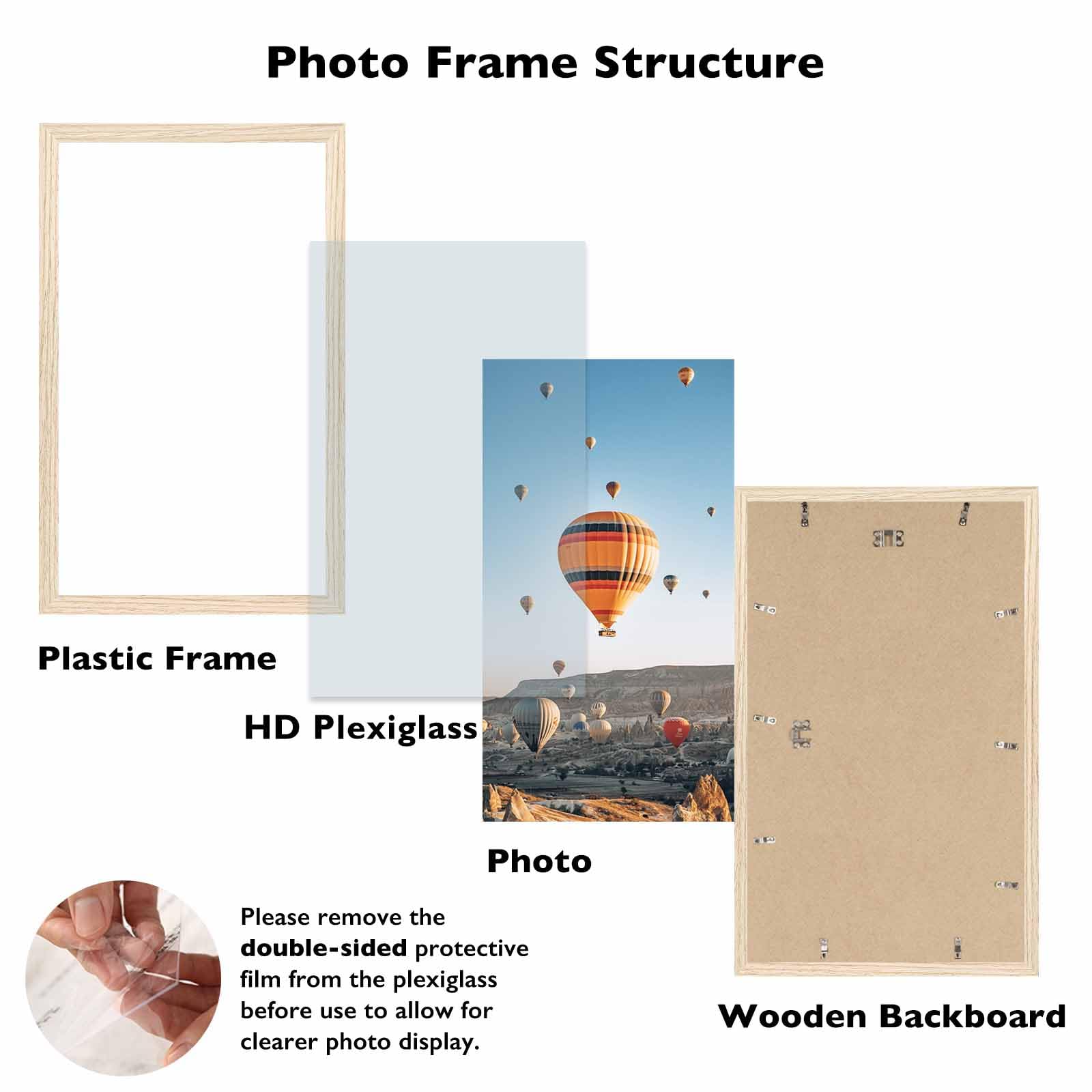 JCJMY 8.5x14 Picture Frame for Wall Hanging, Wall Mounting Horizontally or Vertically, 8.5 x 14 Wall Gallery Poster Photo Frame