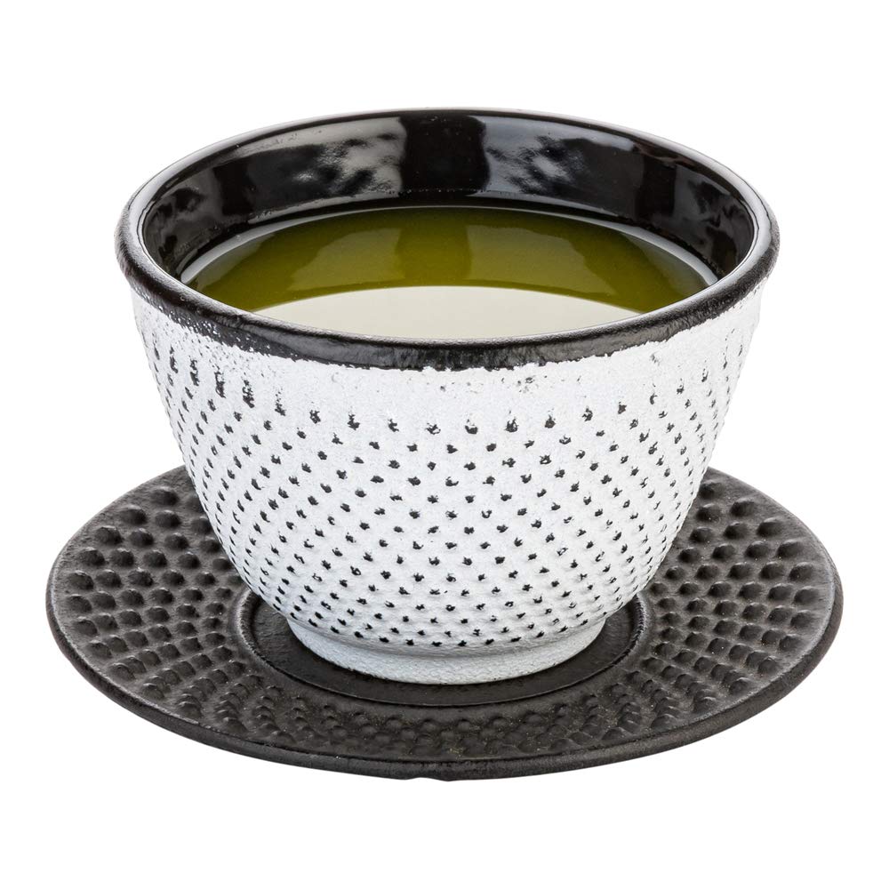 Restaurantware Tetsubin Black Cast Iron Coaster - Hobnail - 3 3/4'' X 3 3/4'' - 2 Count Box