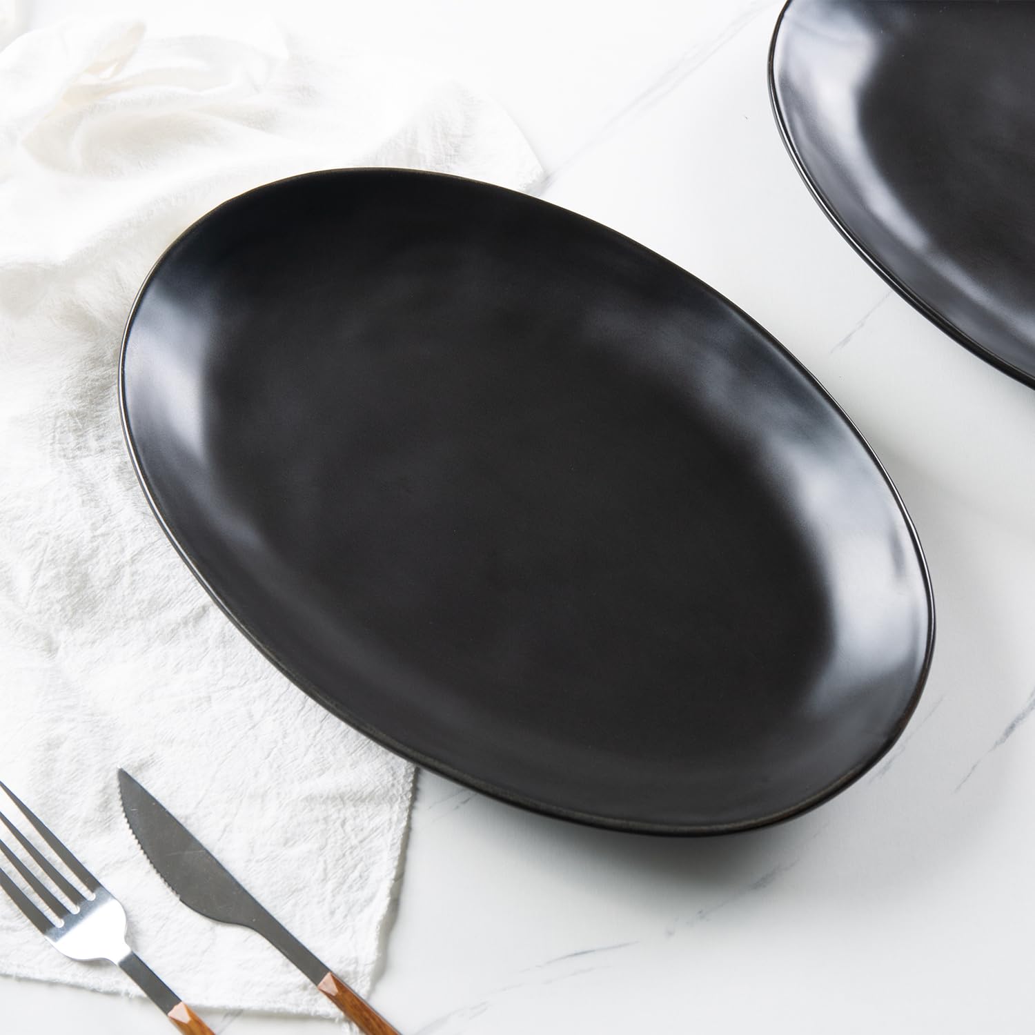 Magclay Porcelain Serving Platters, 12 Inch Large Serving Trays, Oval Serving Plates For Dessert Appetizers Meat/Entertaining/Pa