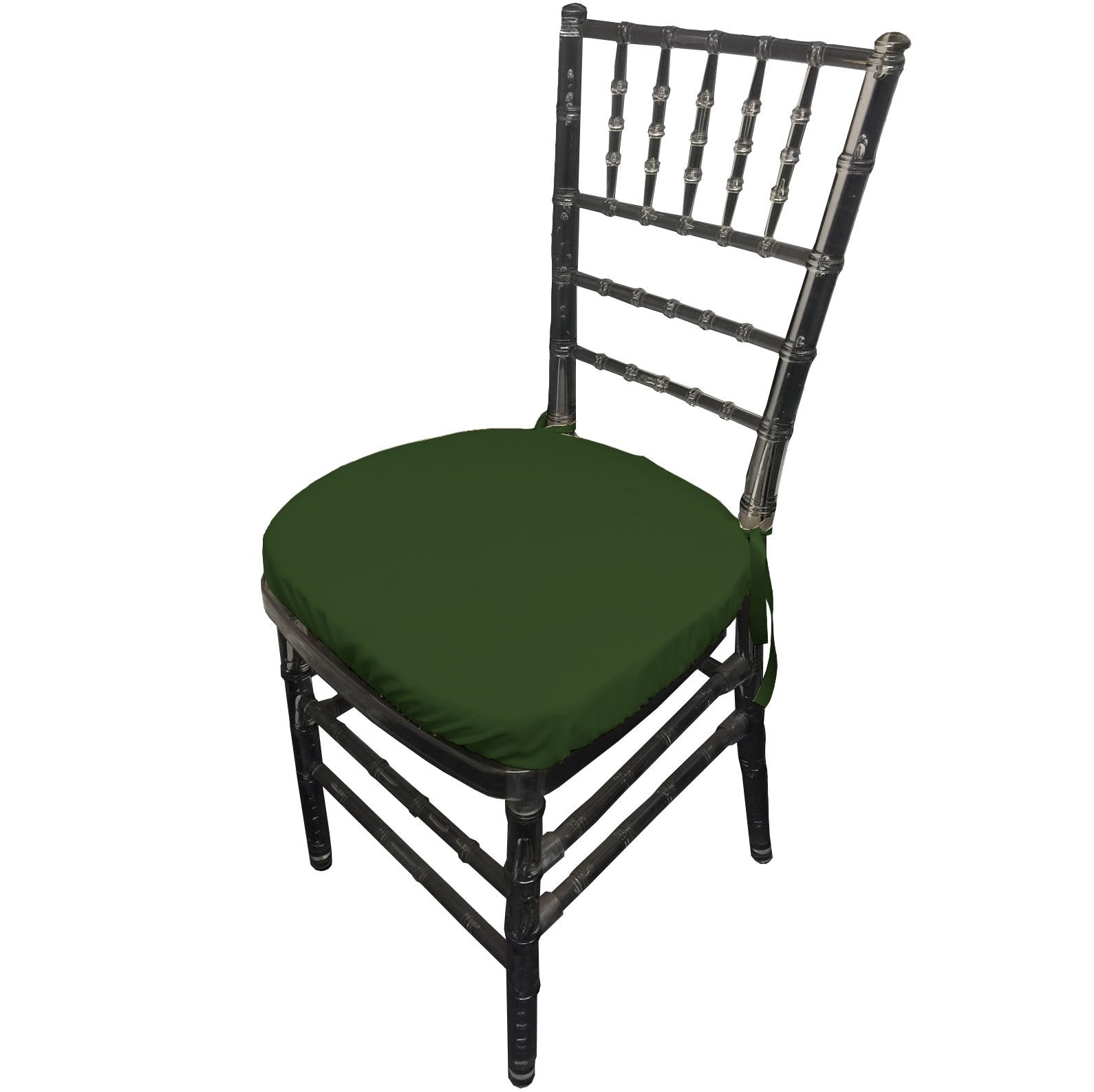 La Linen Pack-4 Polyester Poplin Chiavari Chair Cushion Cover , Green Hunter-like New